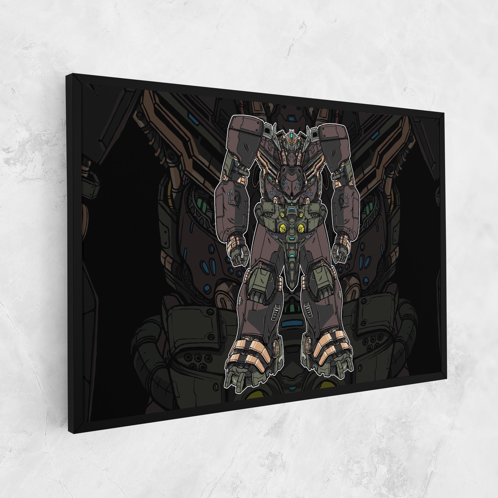 Tablou Canvas Brown Grey Robot mockup 1