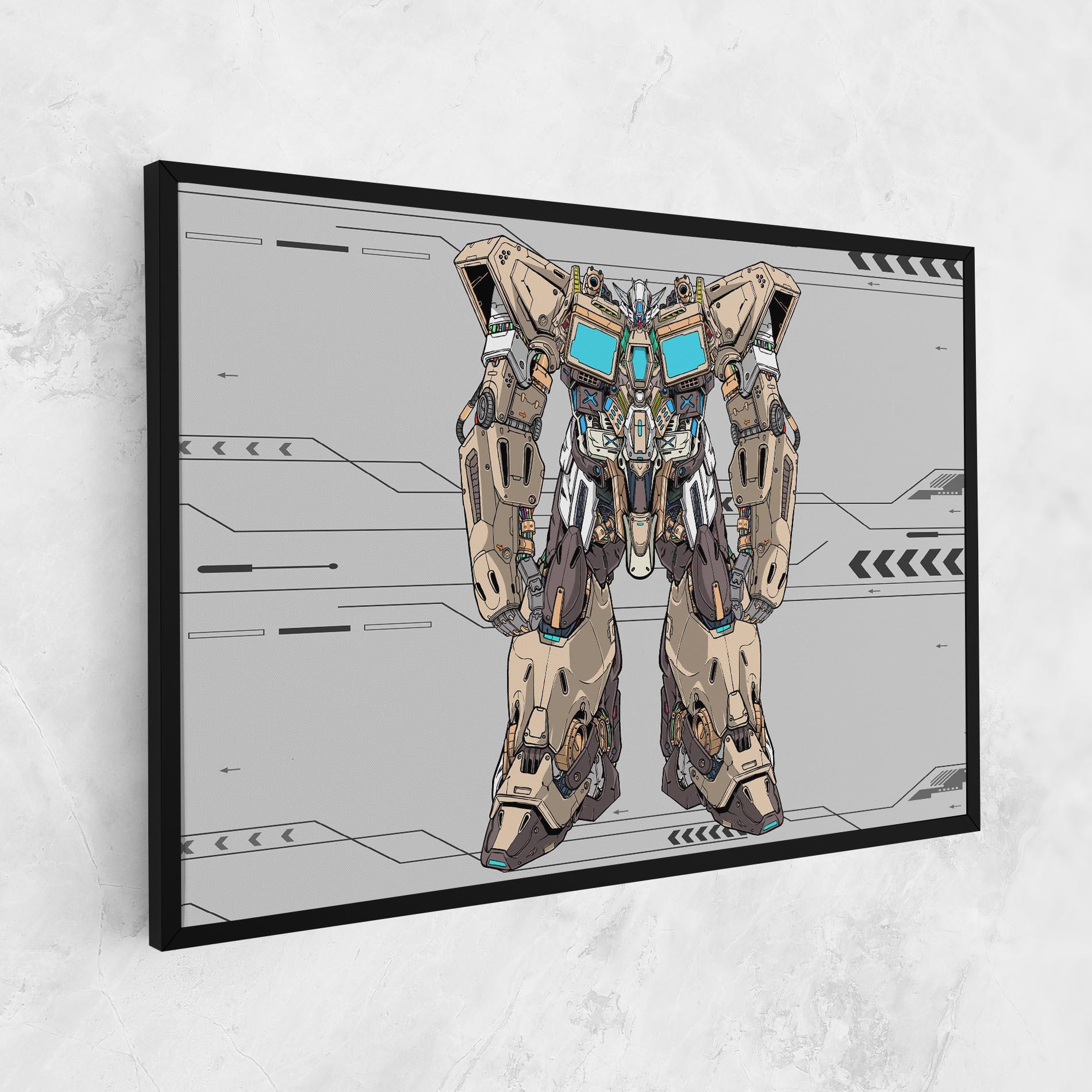 Tablou Canvas Cream Blue Robot mockup 1