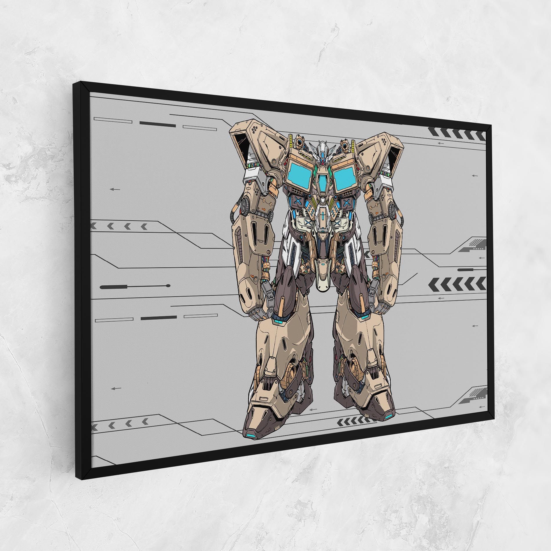 Cream Blue Robot mockup 1
