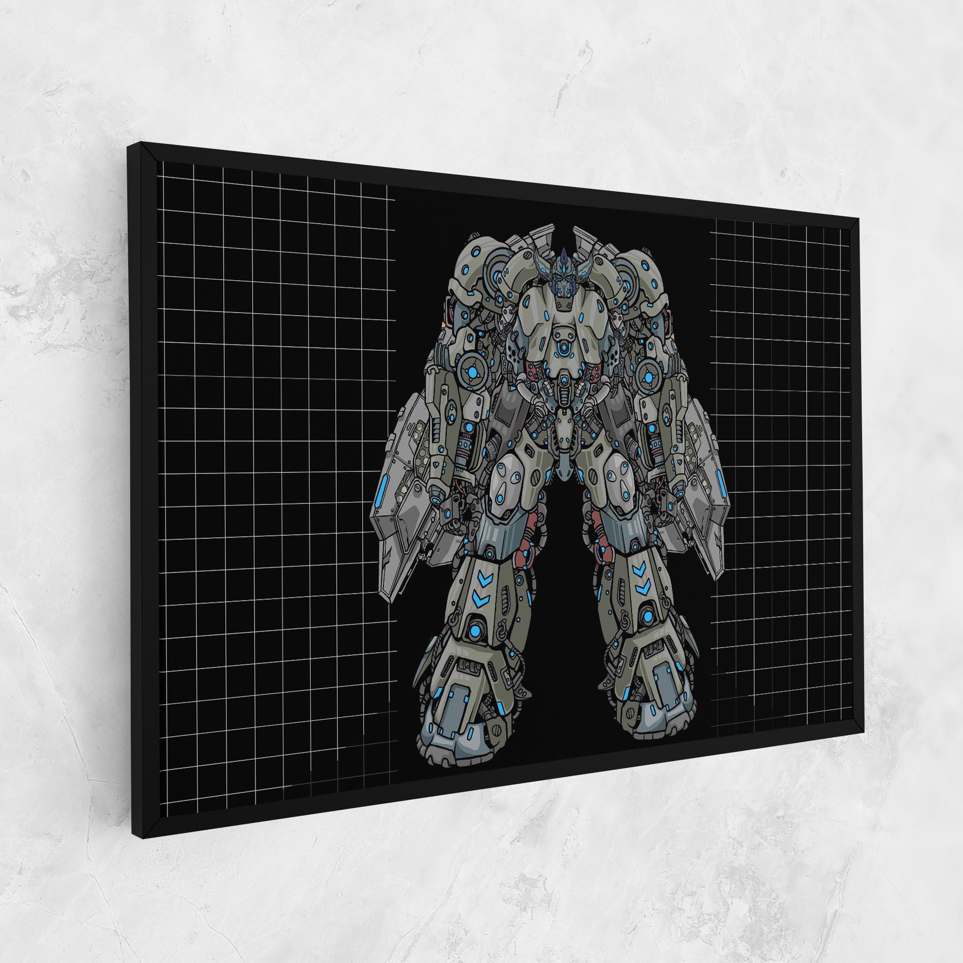 Tablou Canvas Grey Blue Robot mockup 1