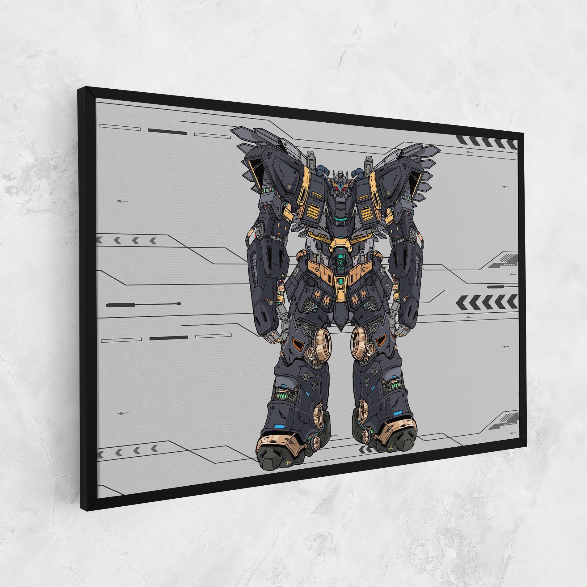 Tablou Canvas Grey Yelloy Robot mockup 1