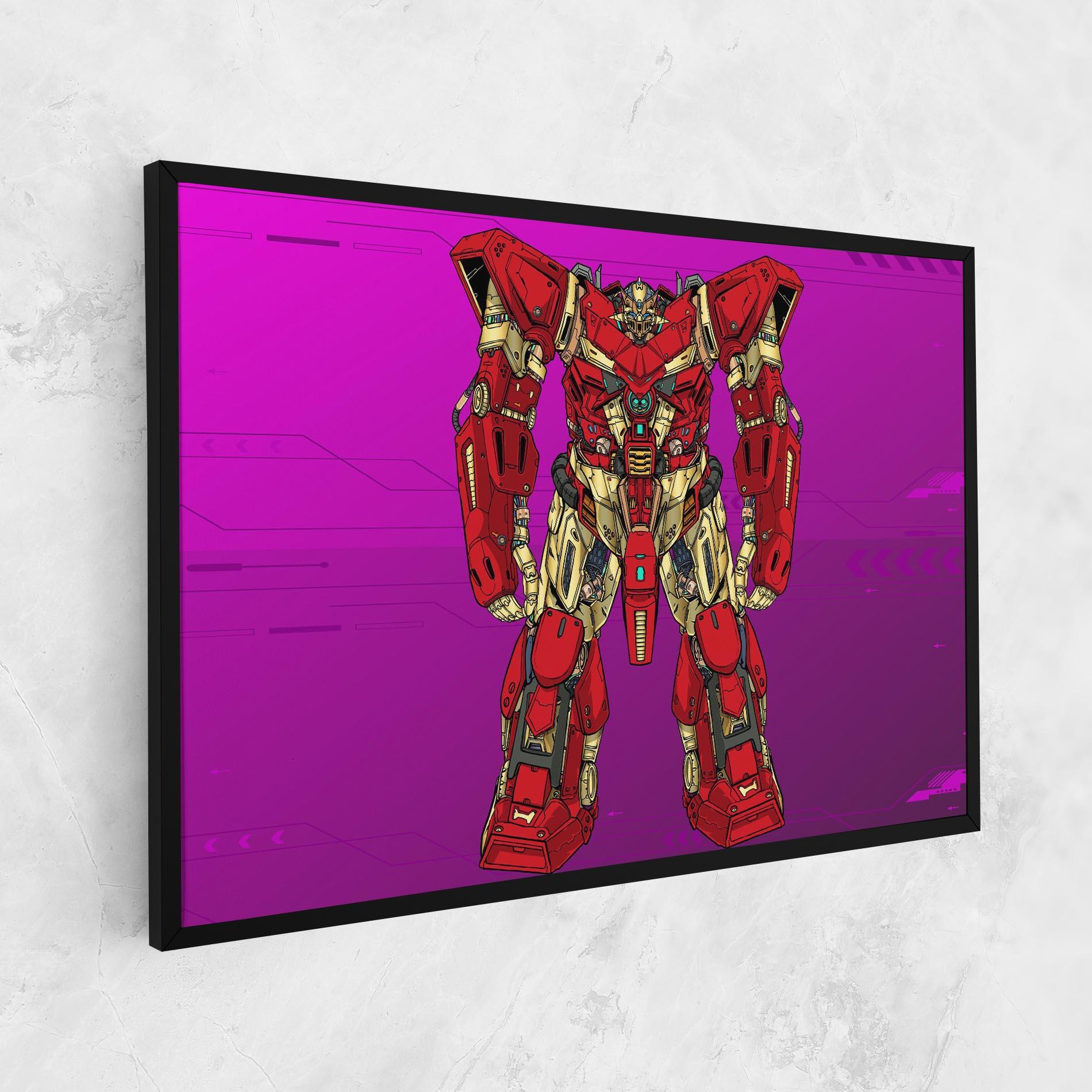 Tablou Canvas Red Cream Robot mockup 1