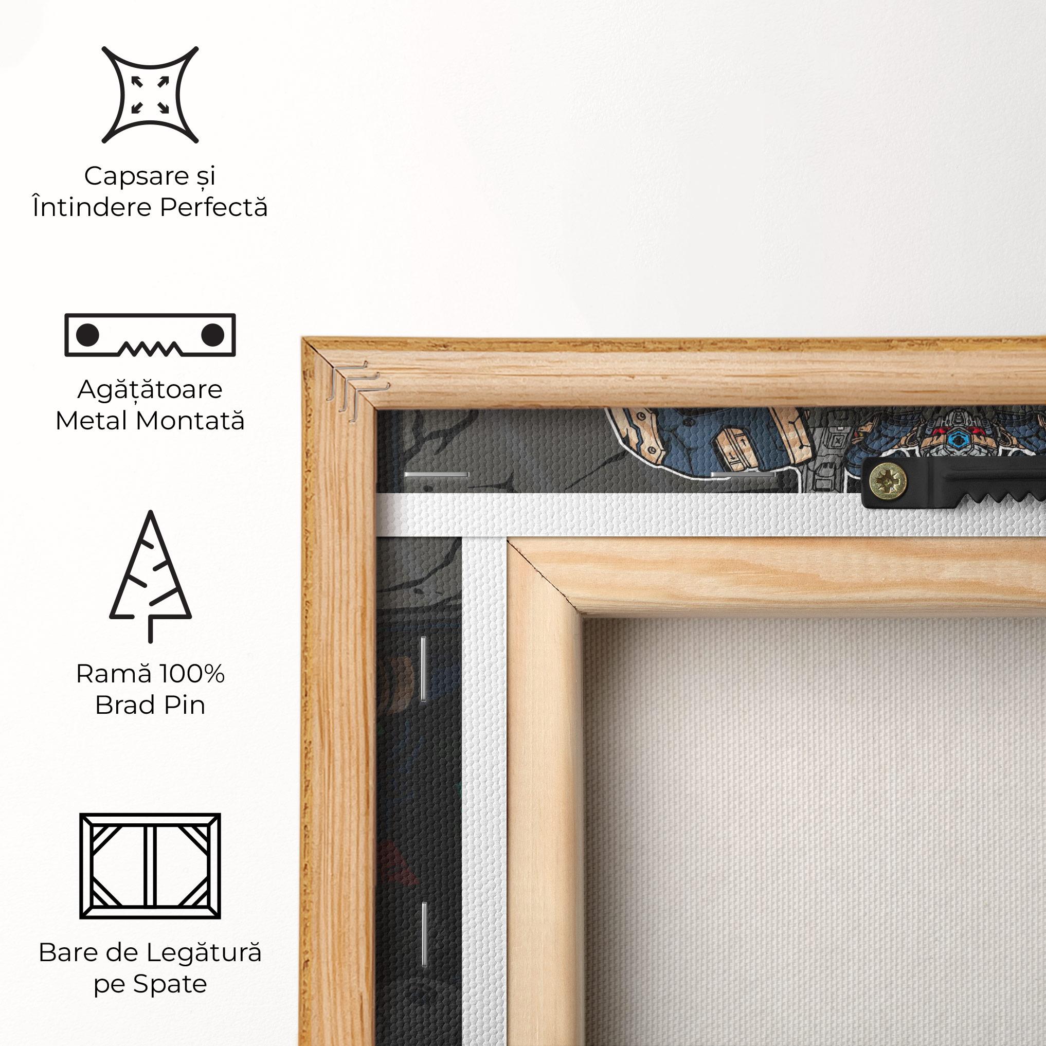 Tablou Canvas Blue Green Robot mockup 5