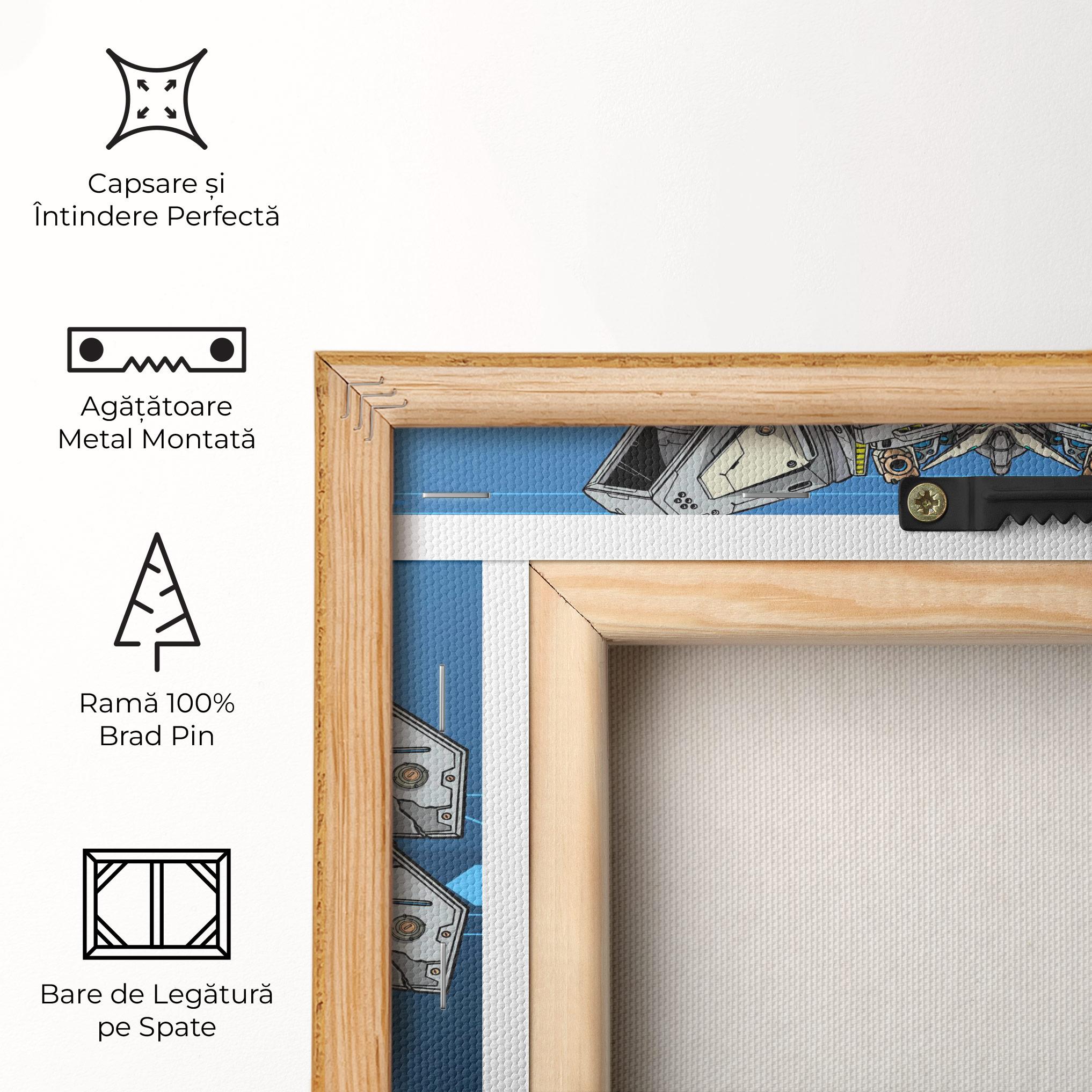 Tablou Canvas Blue Grey Robot mockup 5