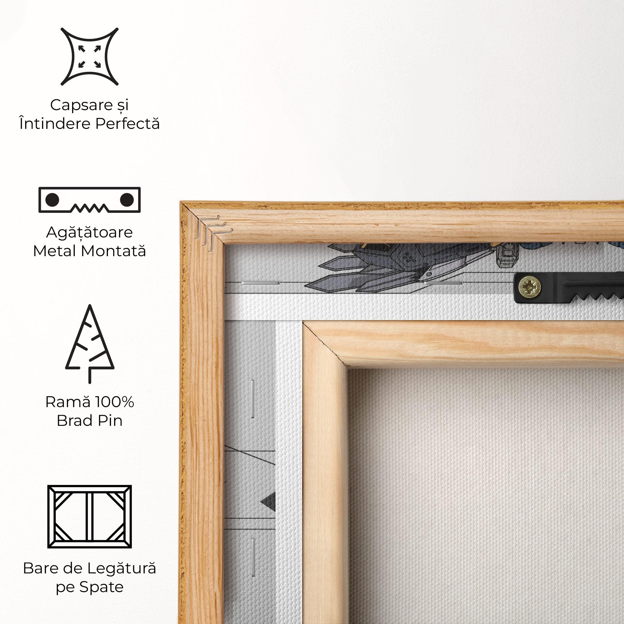 Tablou Canvas Grey Yelloy Robot mockup 5