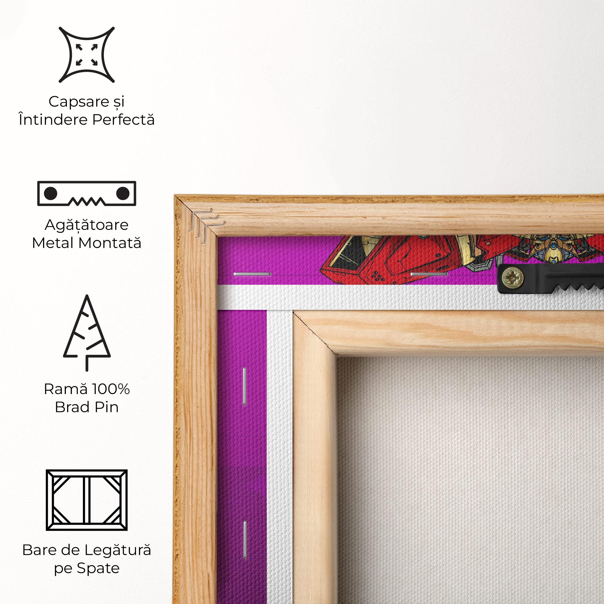 Tablou Canvas Red Cream Robot mockup 5