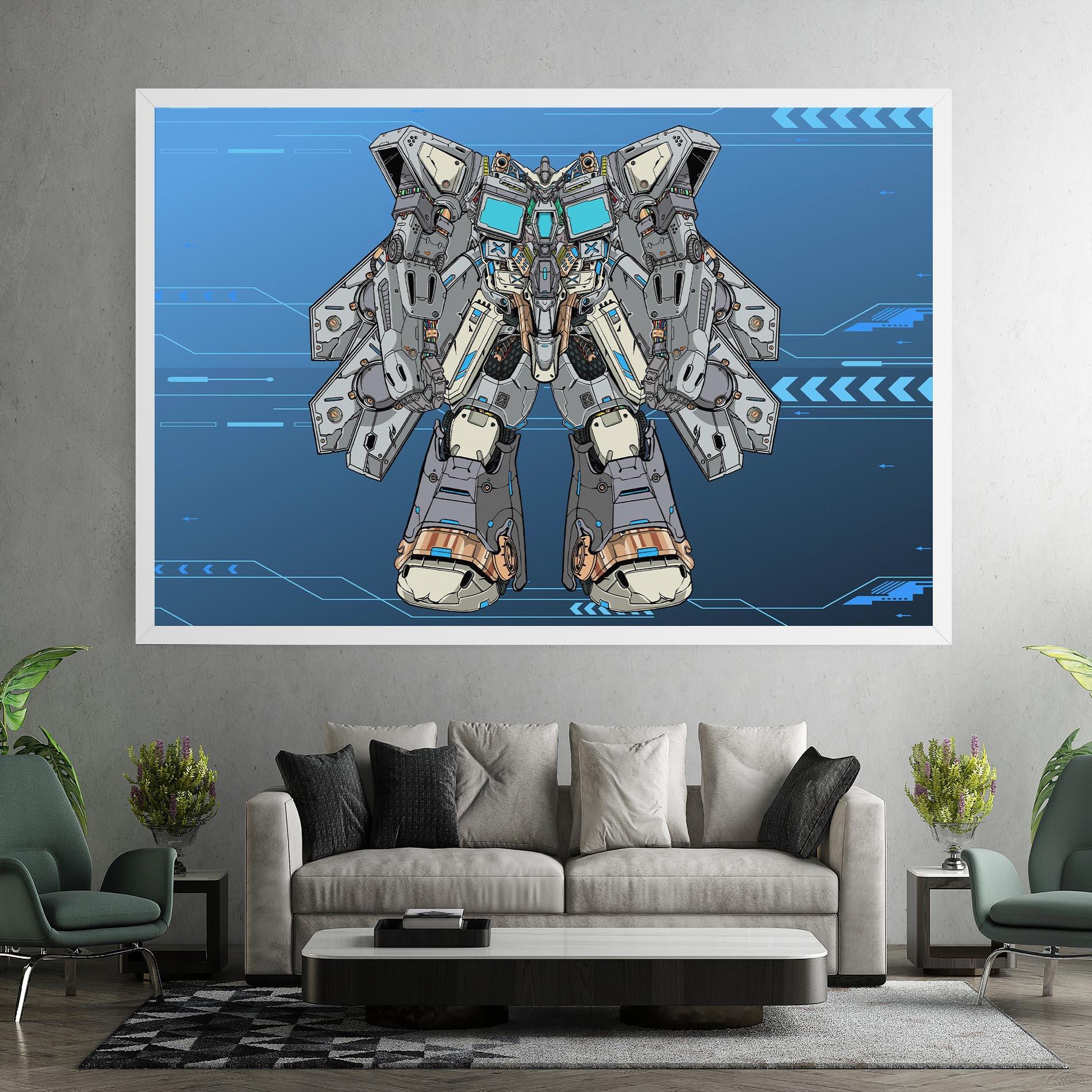 Tablou Canvas Blue Grey Robot mockup 7