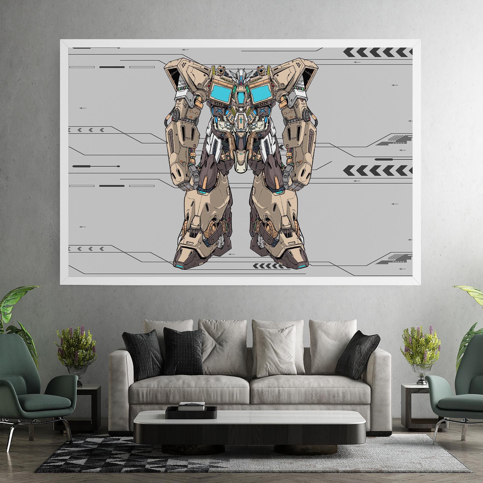 Cream Blue Robot mockup 7