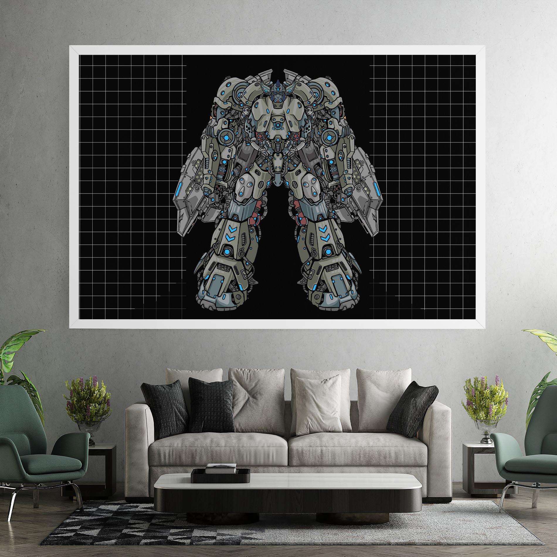 Tablou Canvas Grey Blue Robot mockup 7