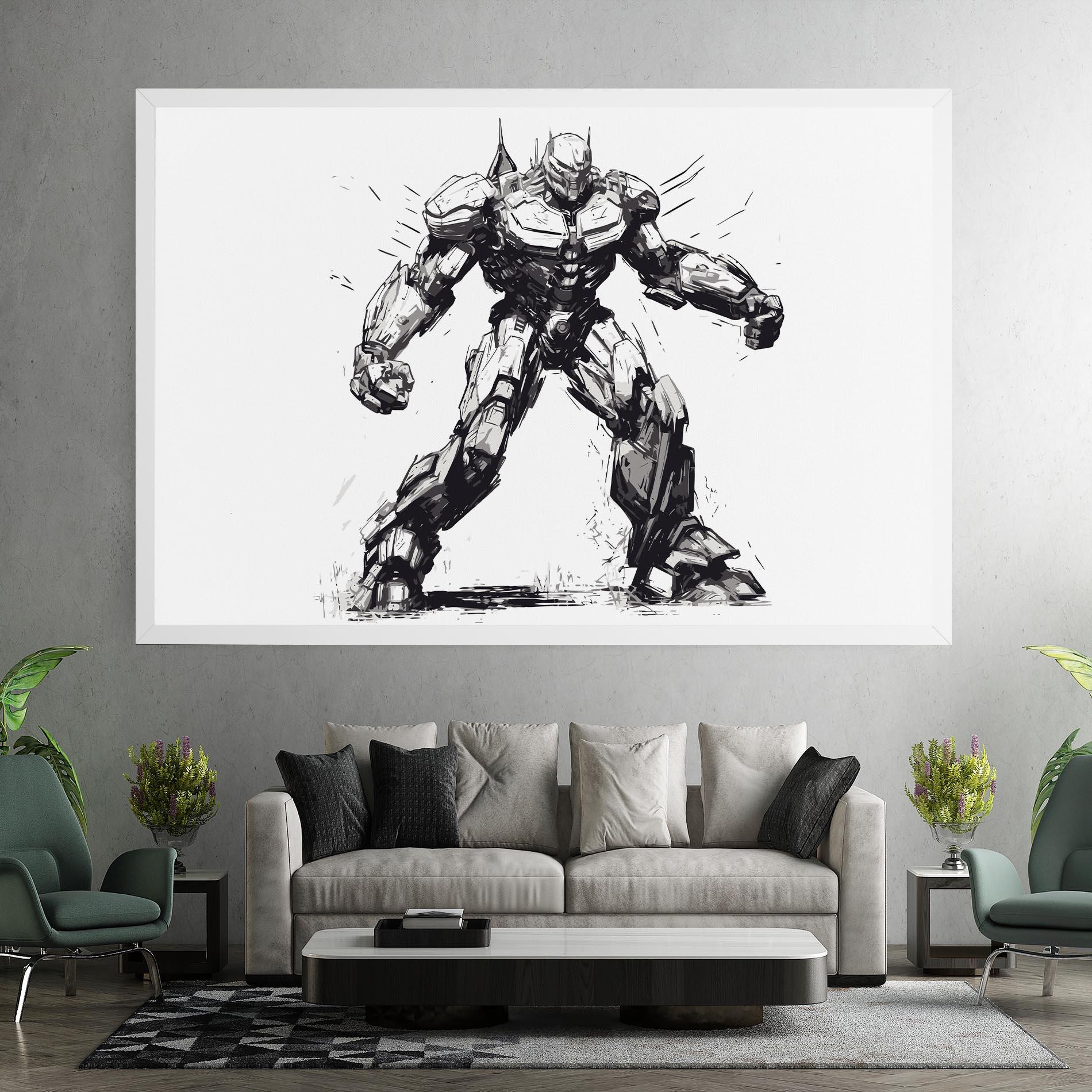 Tablou Canvas Grey White Robot mockup 7