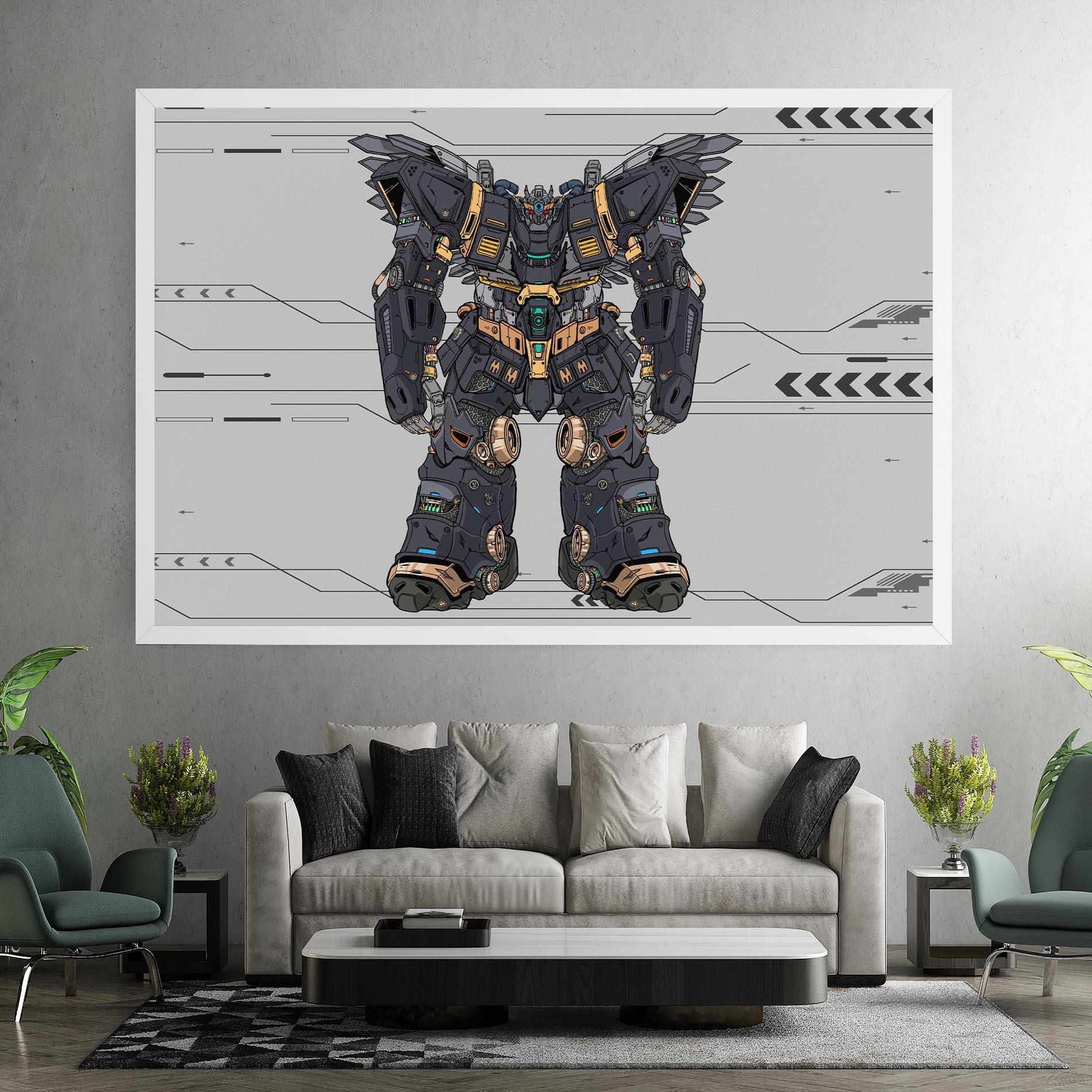 Tablou Canvas Grey Yelloy Robot mockup 7