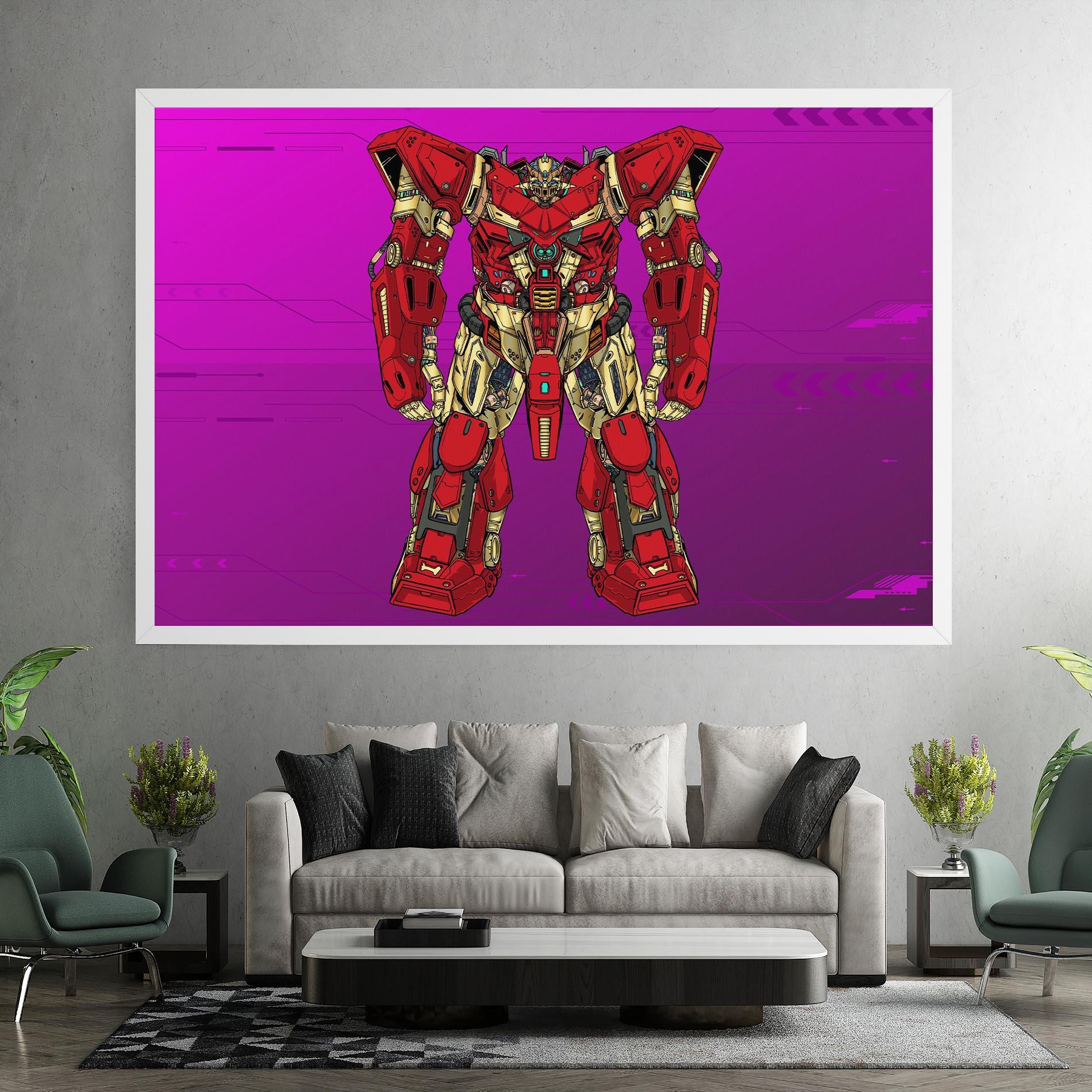 Tablou Canvas Red Cream Robot mockup 7