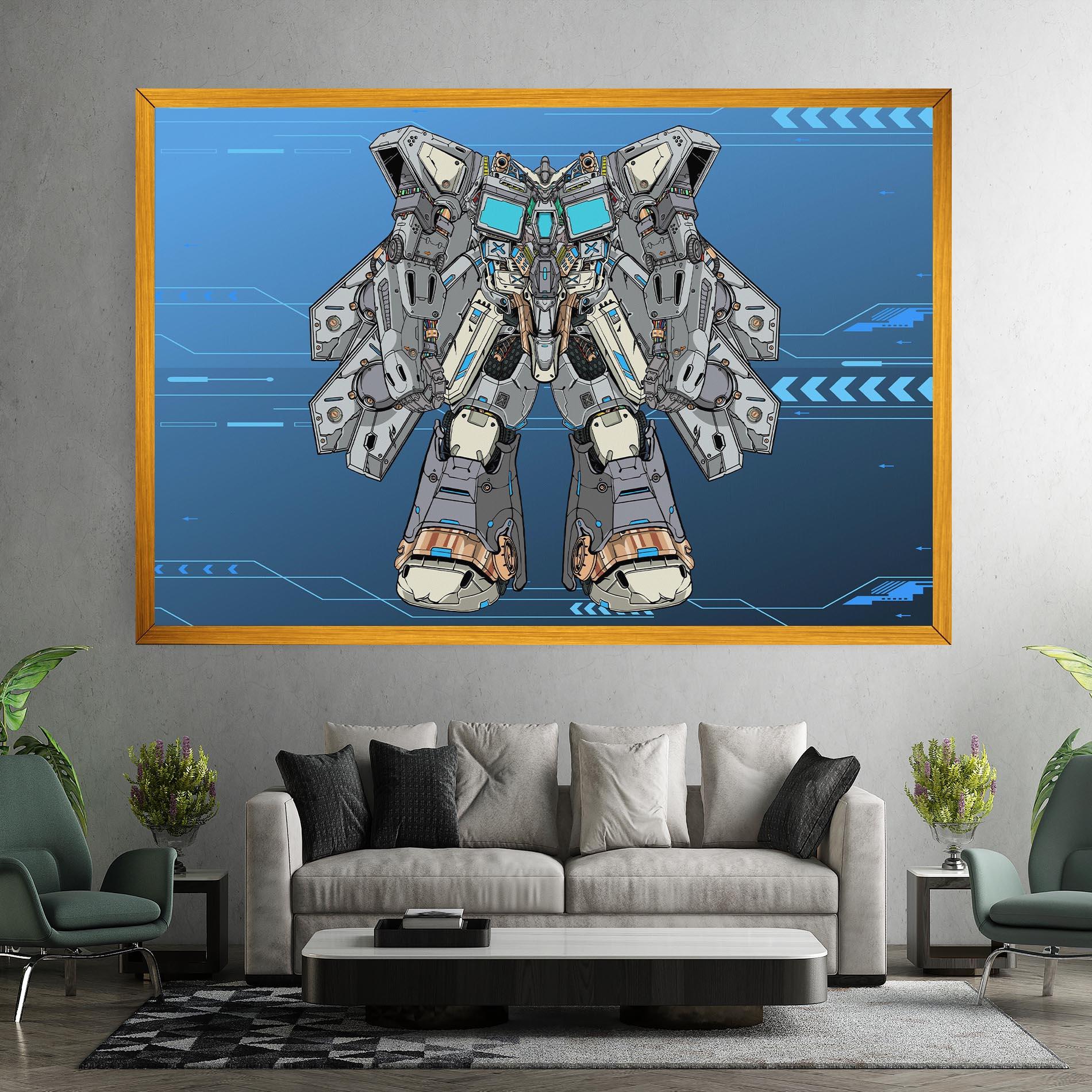 Tablou Canvas Blue Grey Robot mockup 7