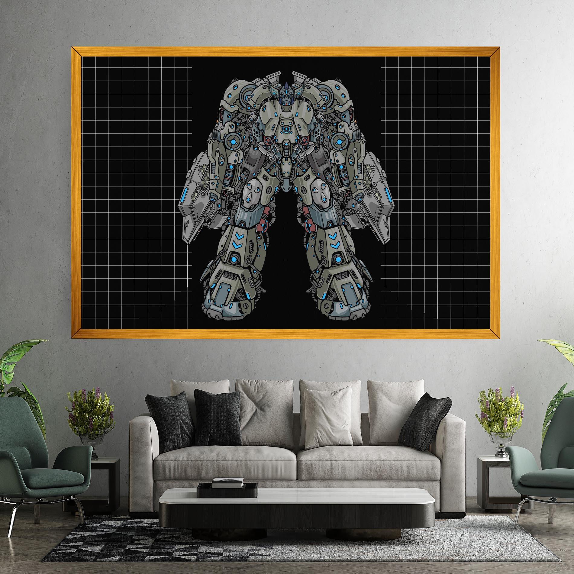 Tablou Canvas Grey Blue Robot mockup 7