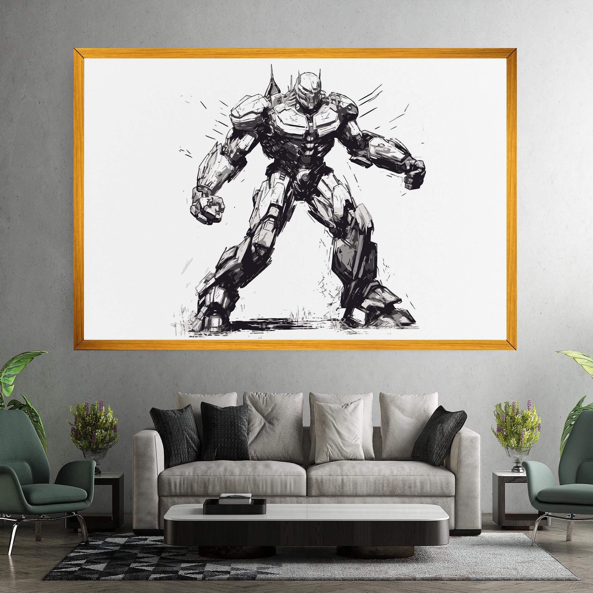 Grey White Robot mockup 7