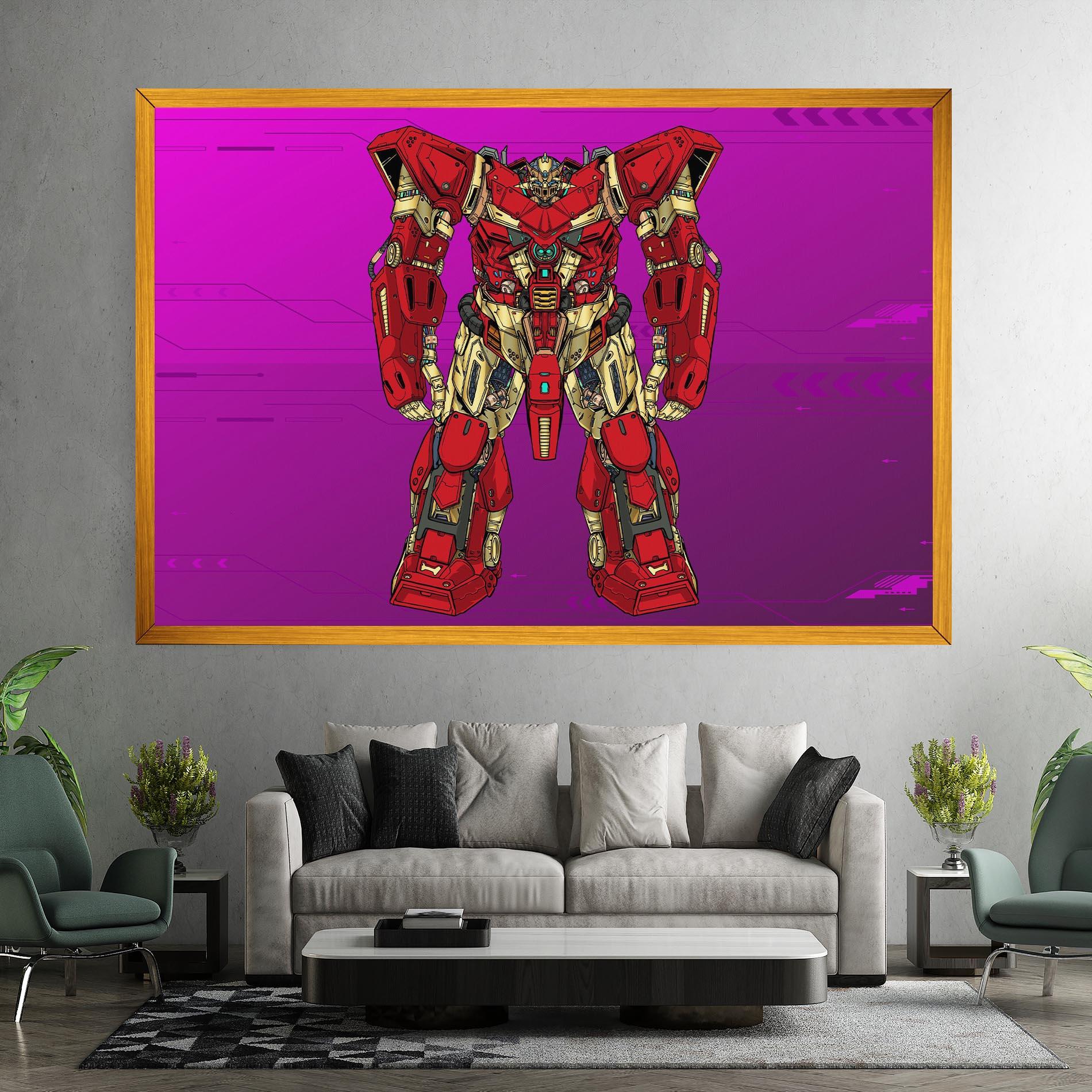 Tablou Canvas Red Cream Robot mockup 7