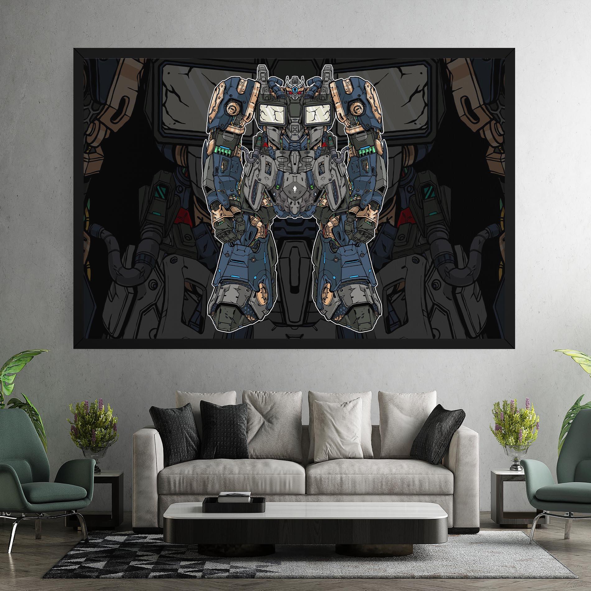 Tablou Canvas Blue Green Robot mockup 7
