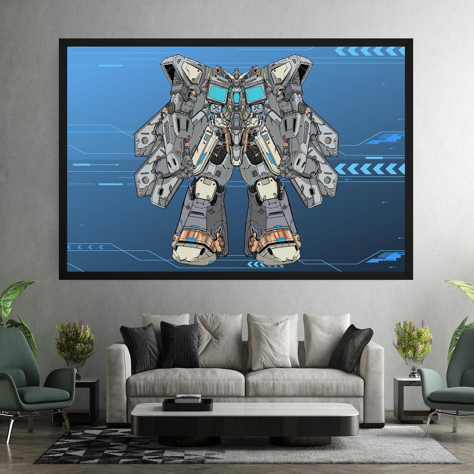 Tablou Canvas Blue Grey Robot mockup 7