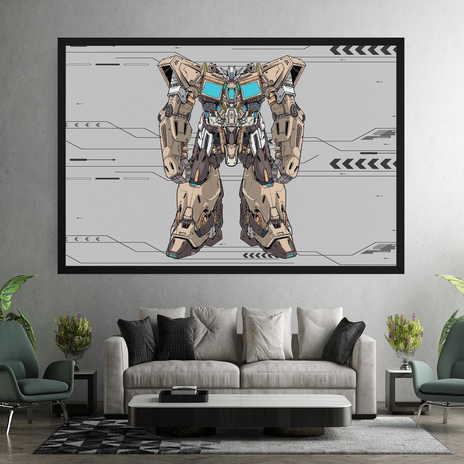 Cream Blue Robot mockup 7