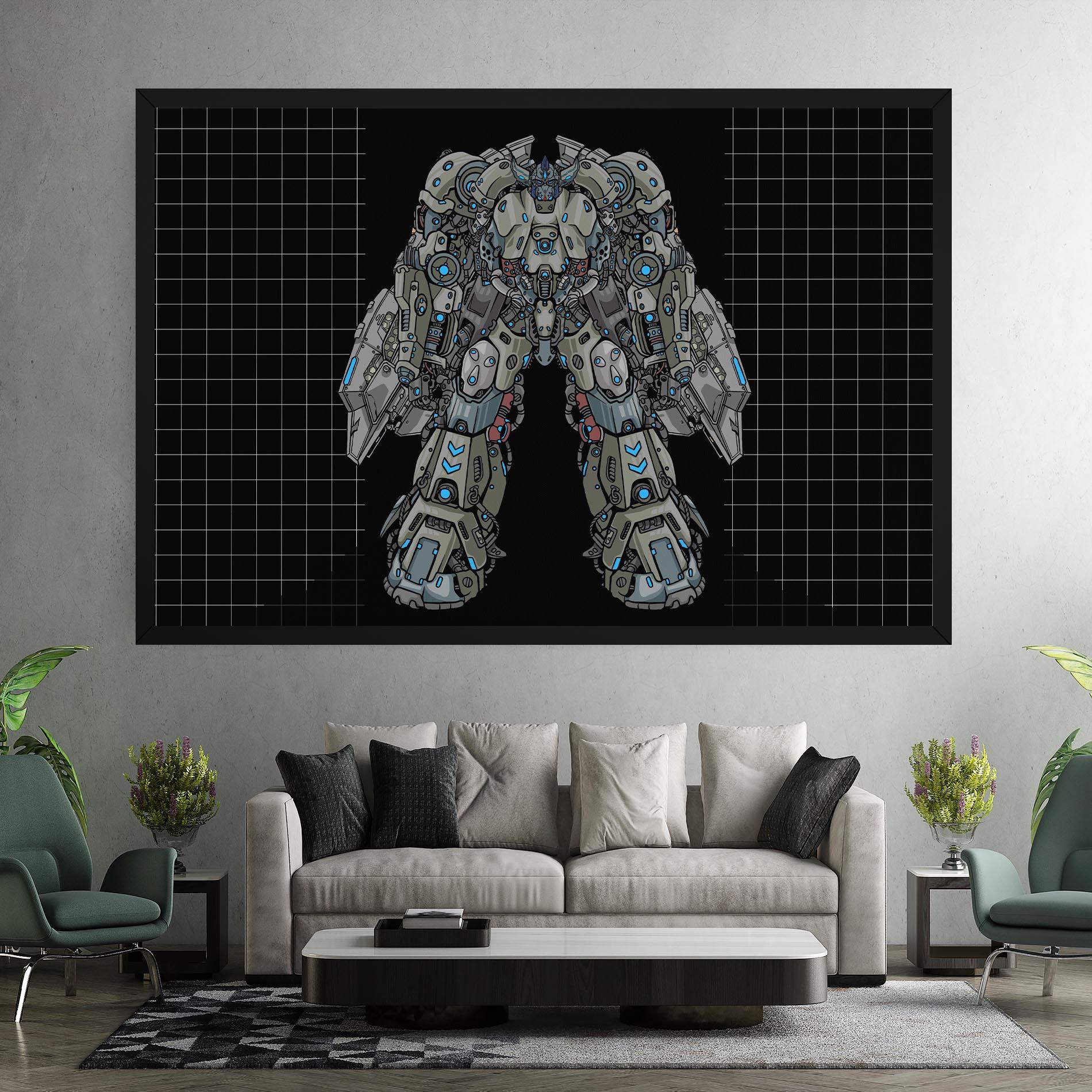 Tablou Canvas Grey Blue Robot mockup 7