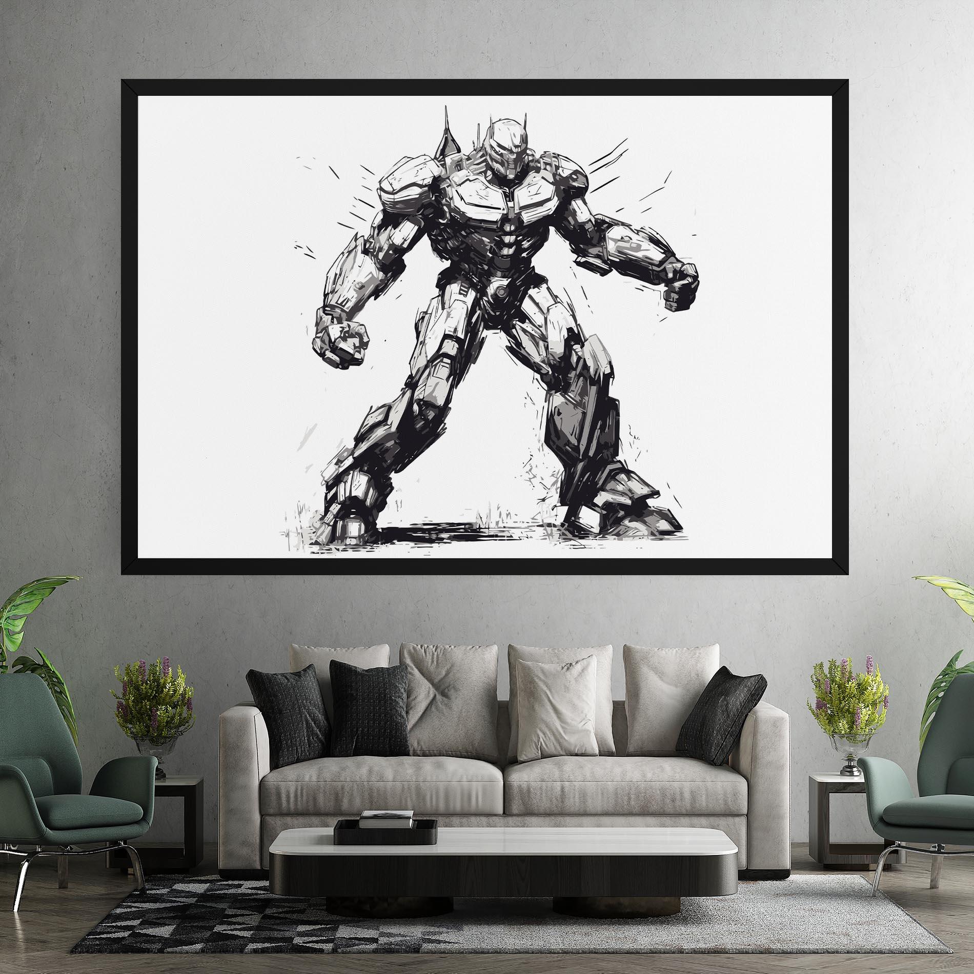 Tablou Canvas Grey White Robot mockup 7