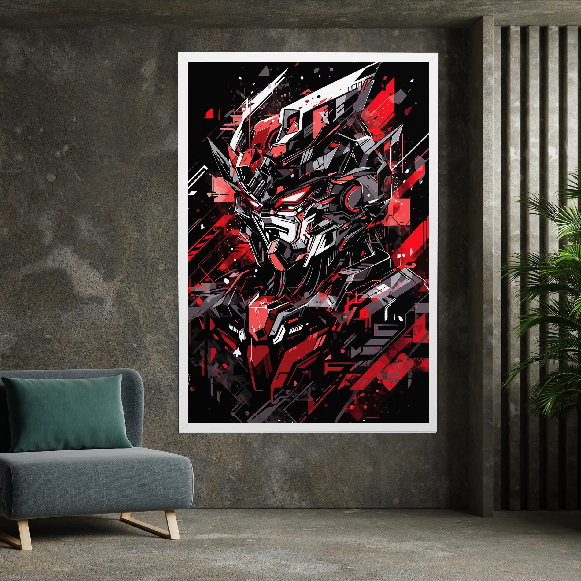 Tablou Canvas Red Grey Robot mockup 7