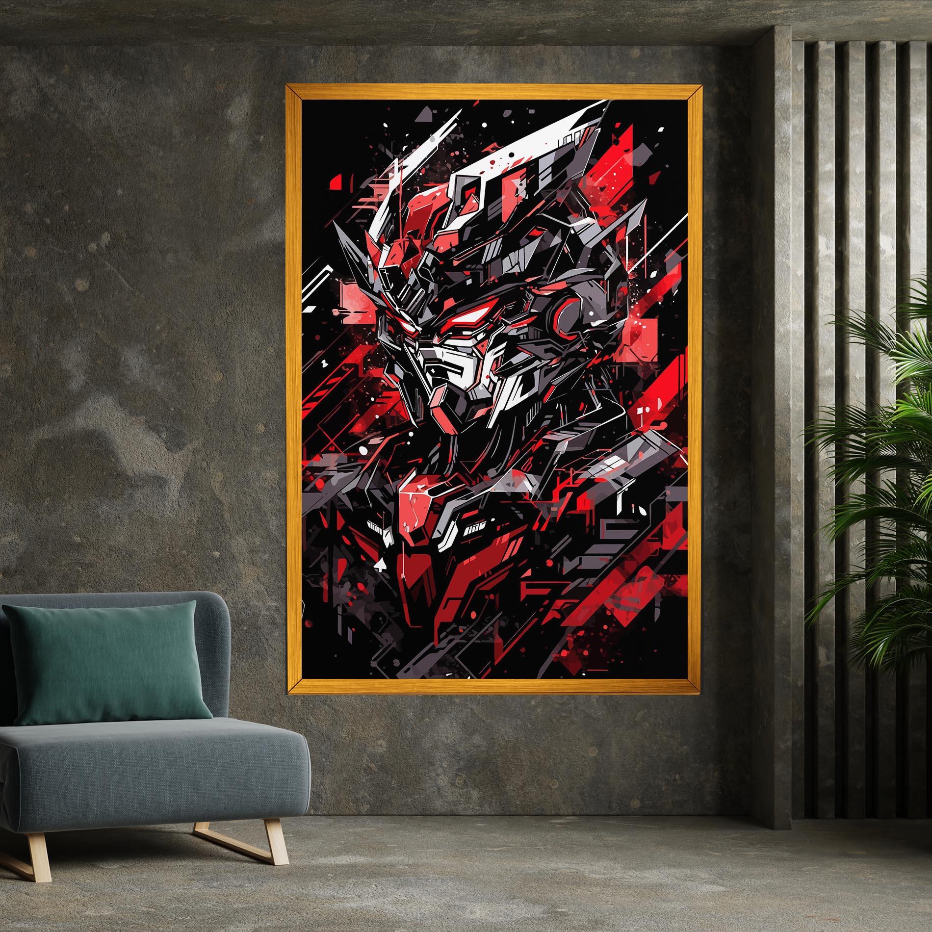 Tablou Canvas Red Grey Robot mockup 7