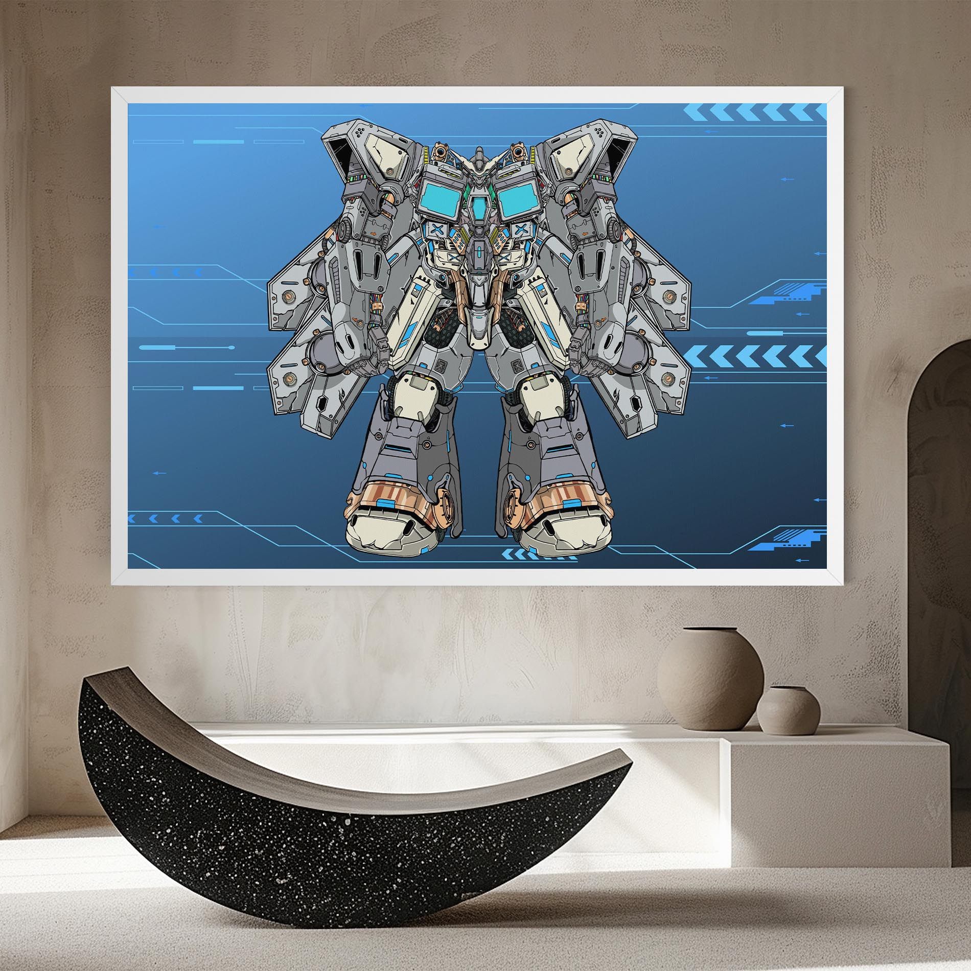Blue Grey Robot mockup 8