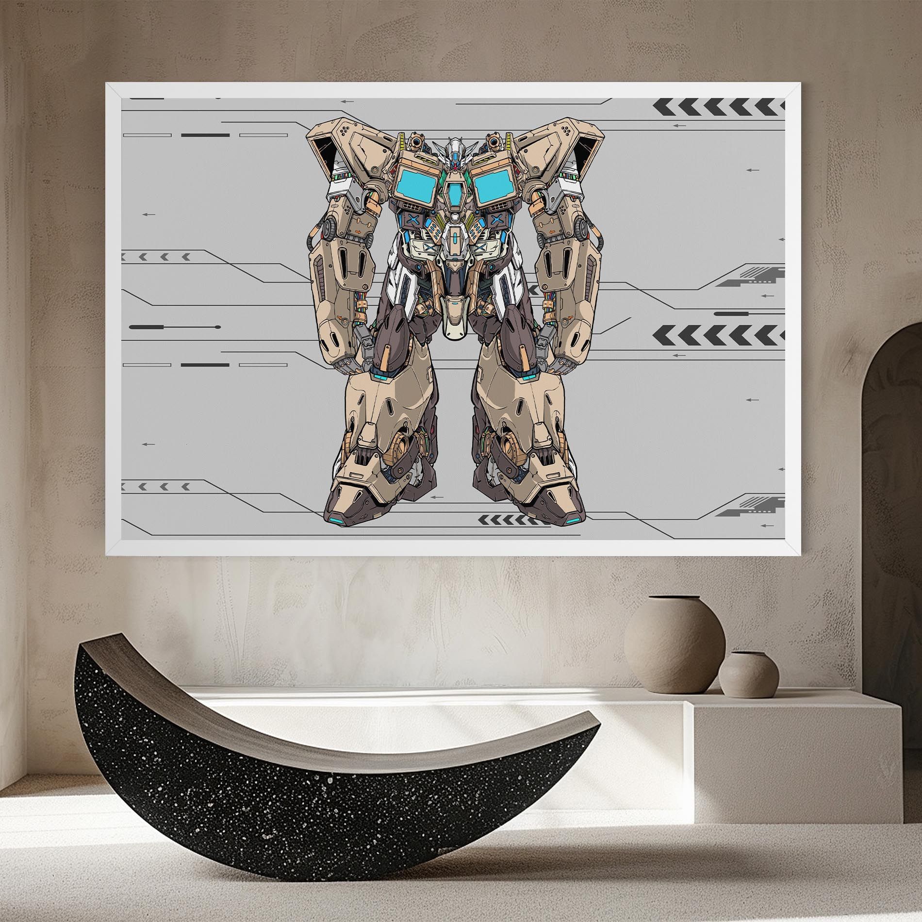 Cream Blue Robot mockup 8