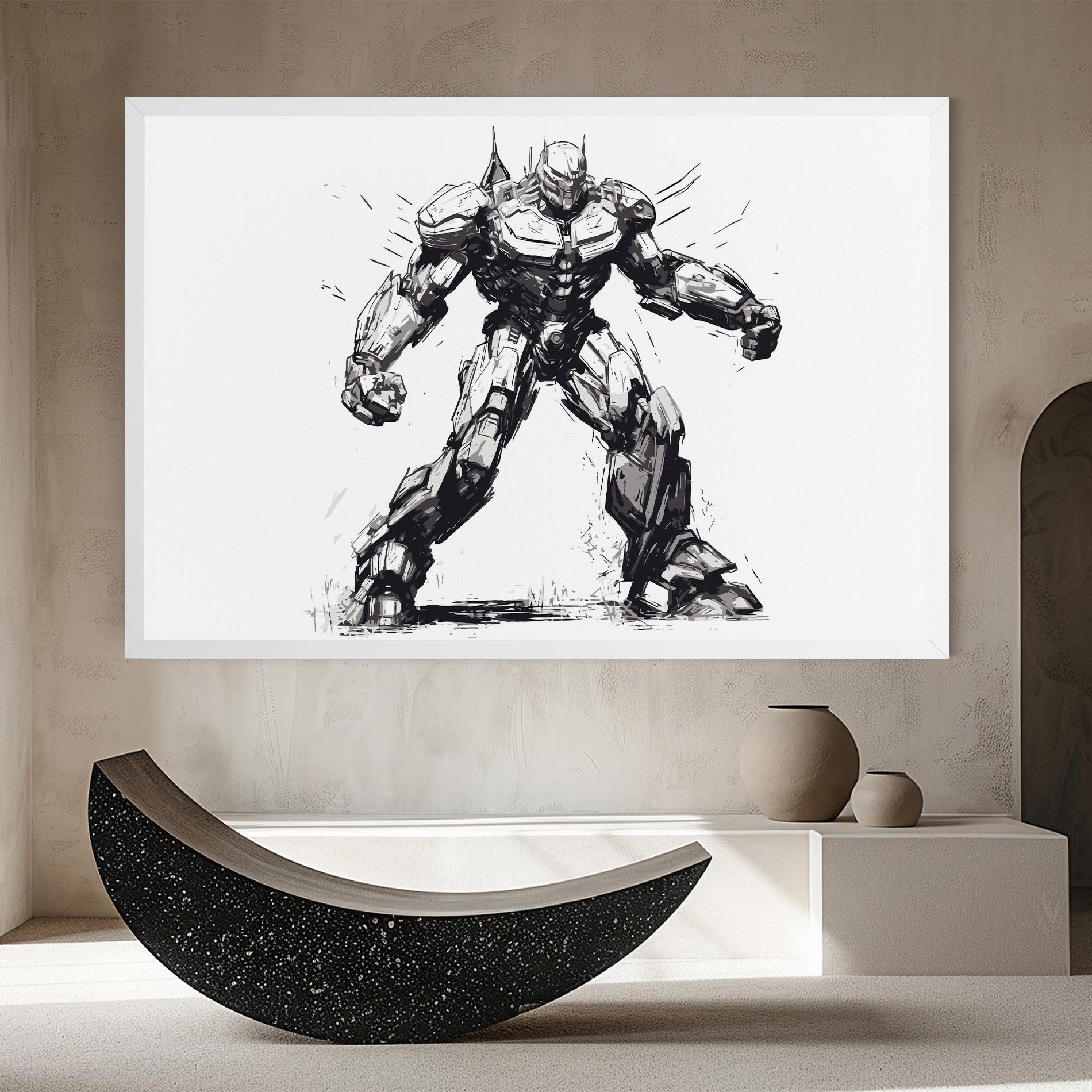 Tablou Canvas Grey White Robot mockup 8