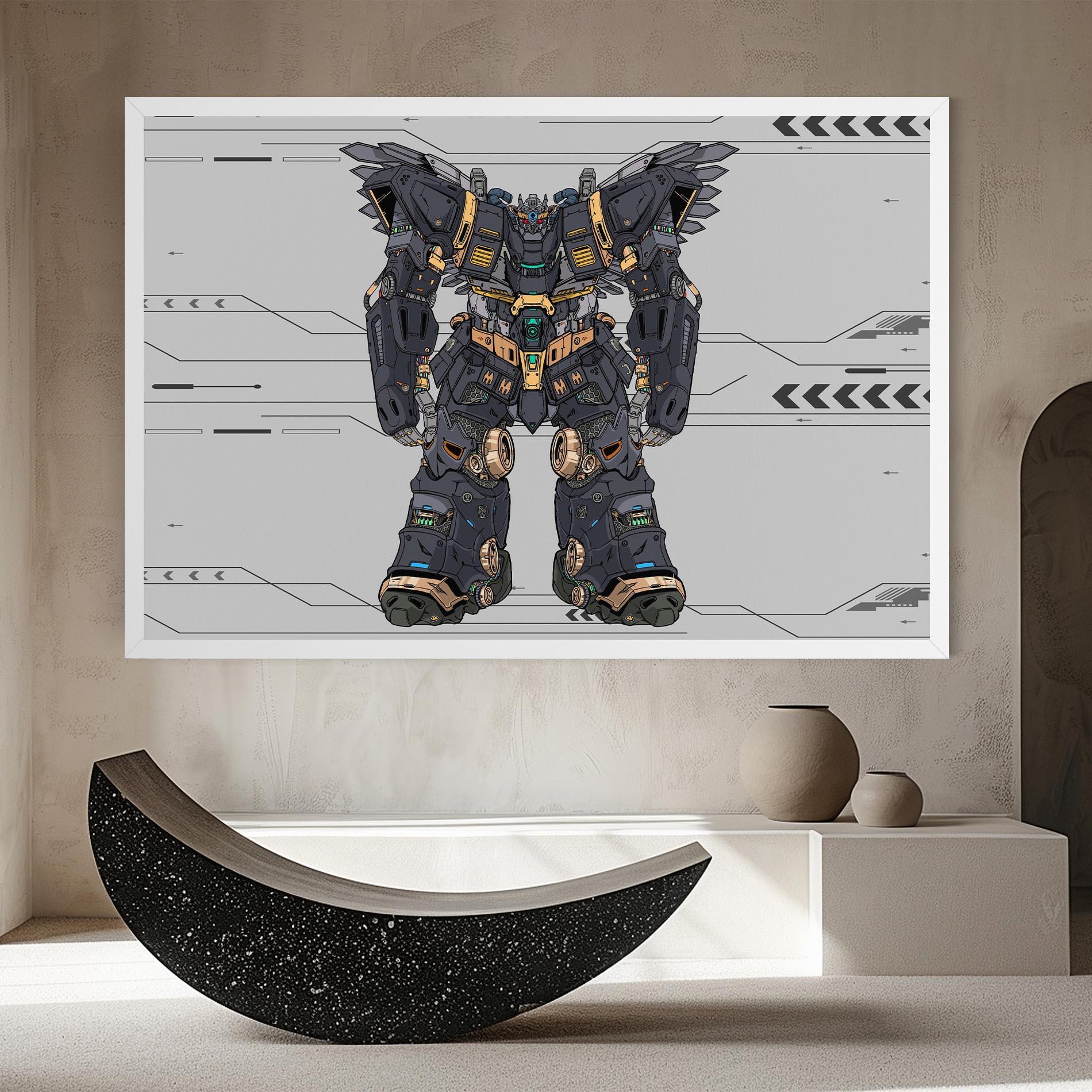 Tablou Canvas Grey Yelloy Robot mockup 8