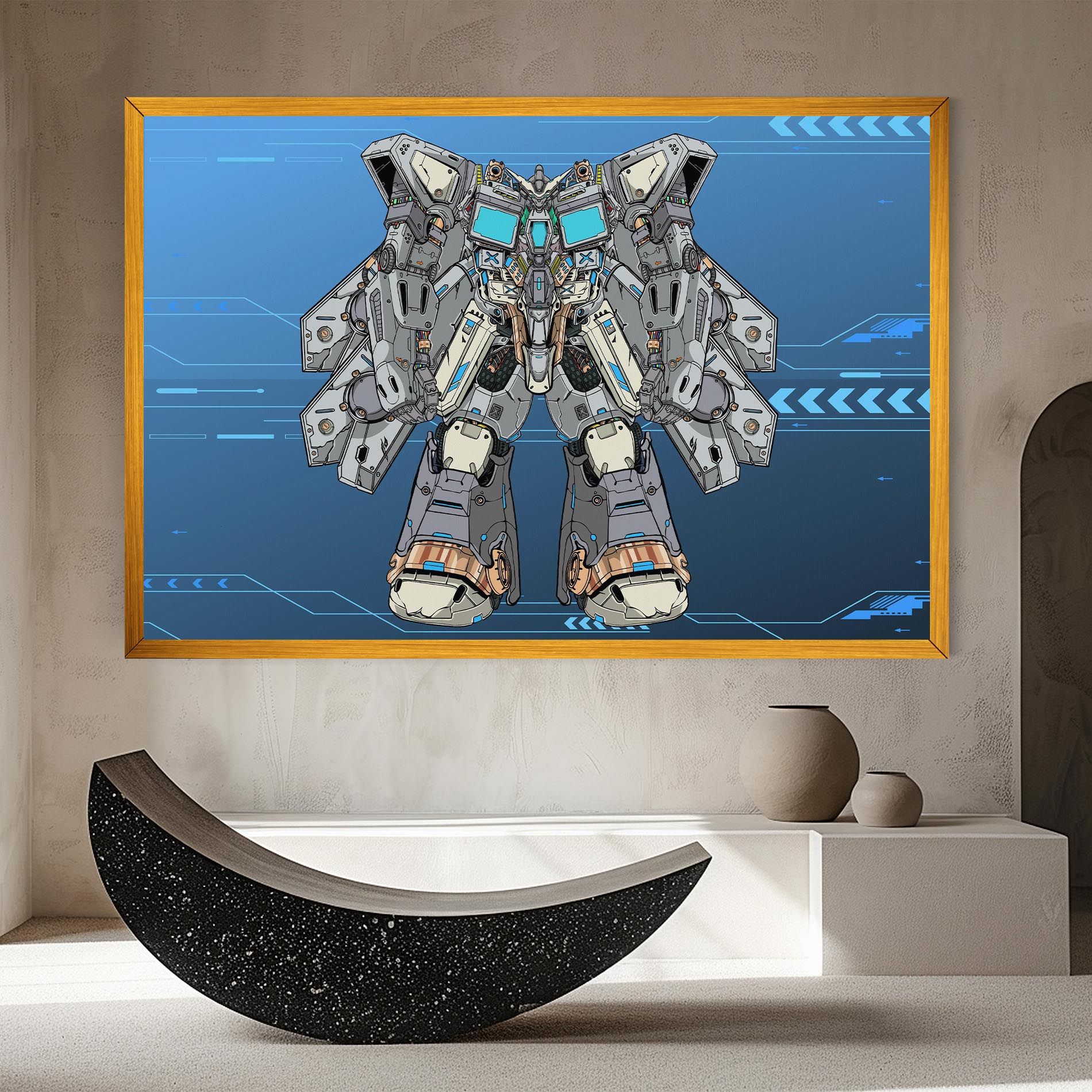 Blue Grey Robot mockup 8