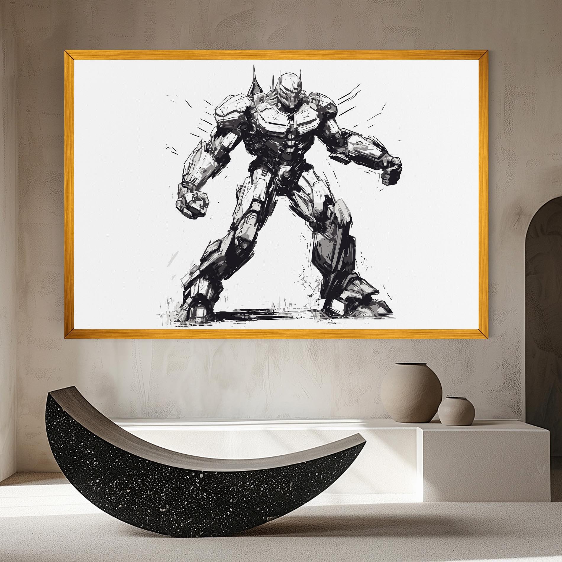 Tablou Canvas Grey White Robot mockup 8