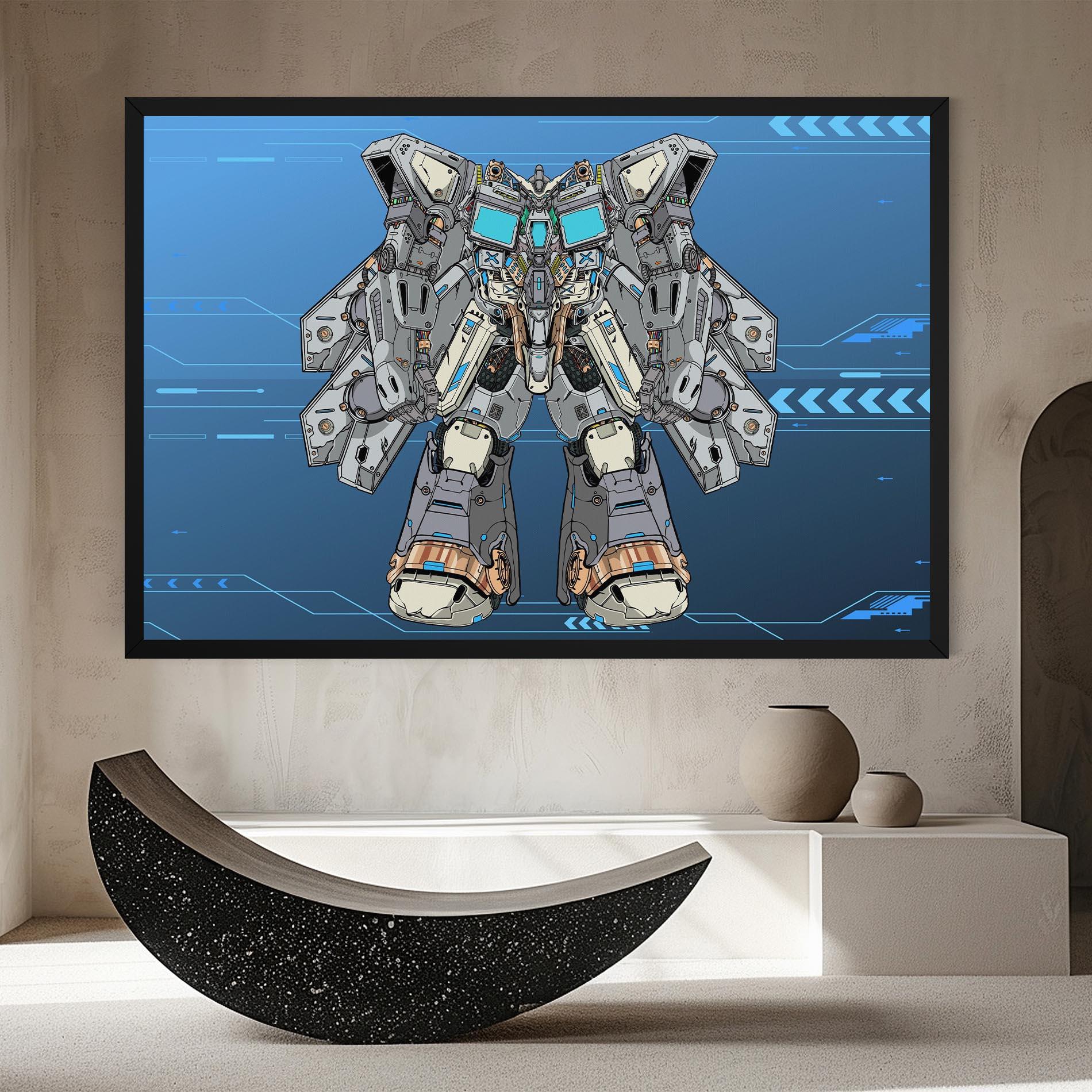 Tablou Canvas Blue Grey Robot mockup 8