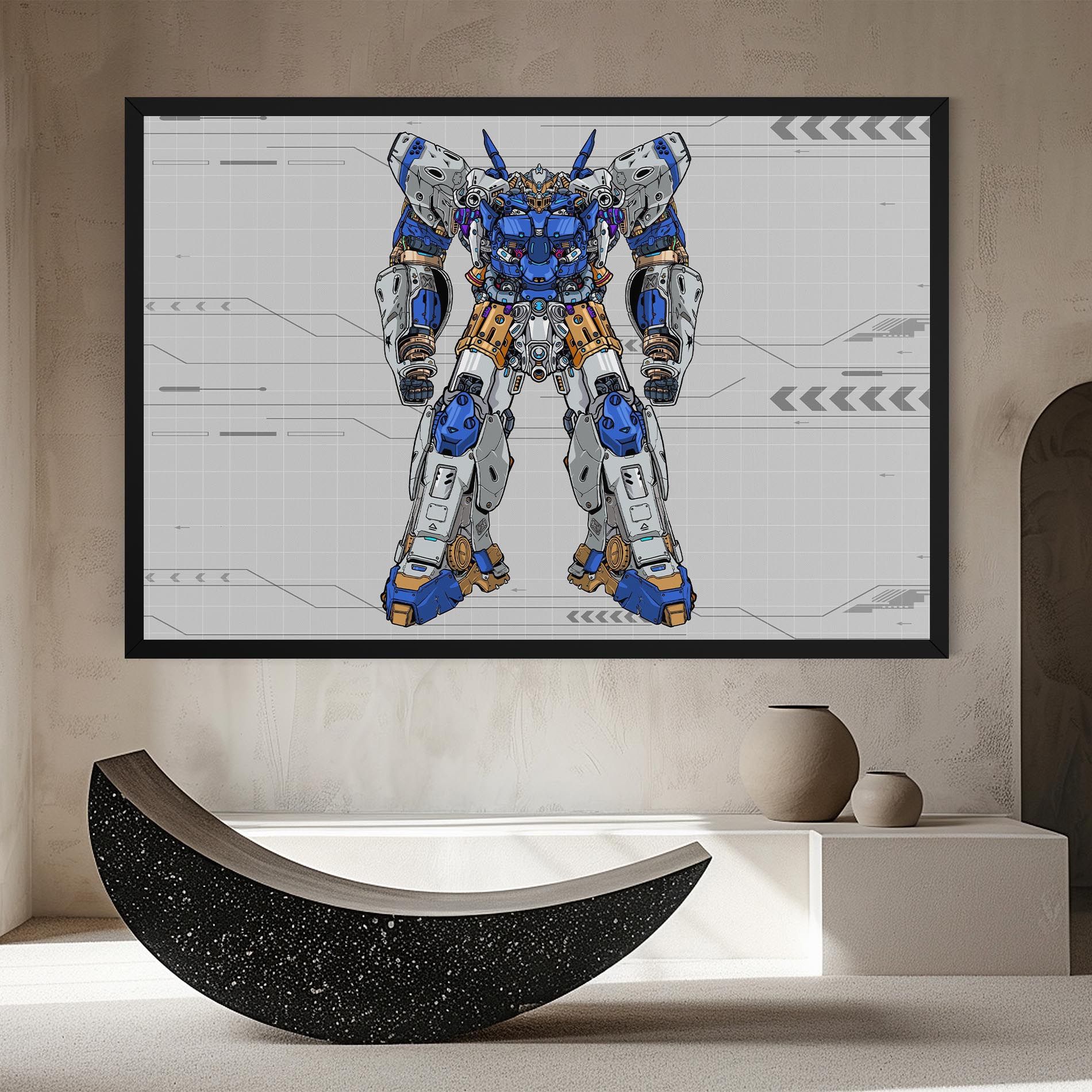 Blue Yellow Robot mockup 8