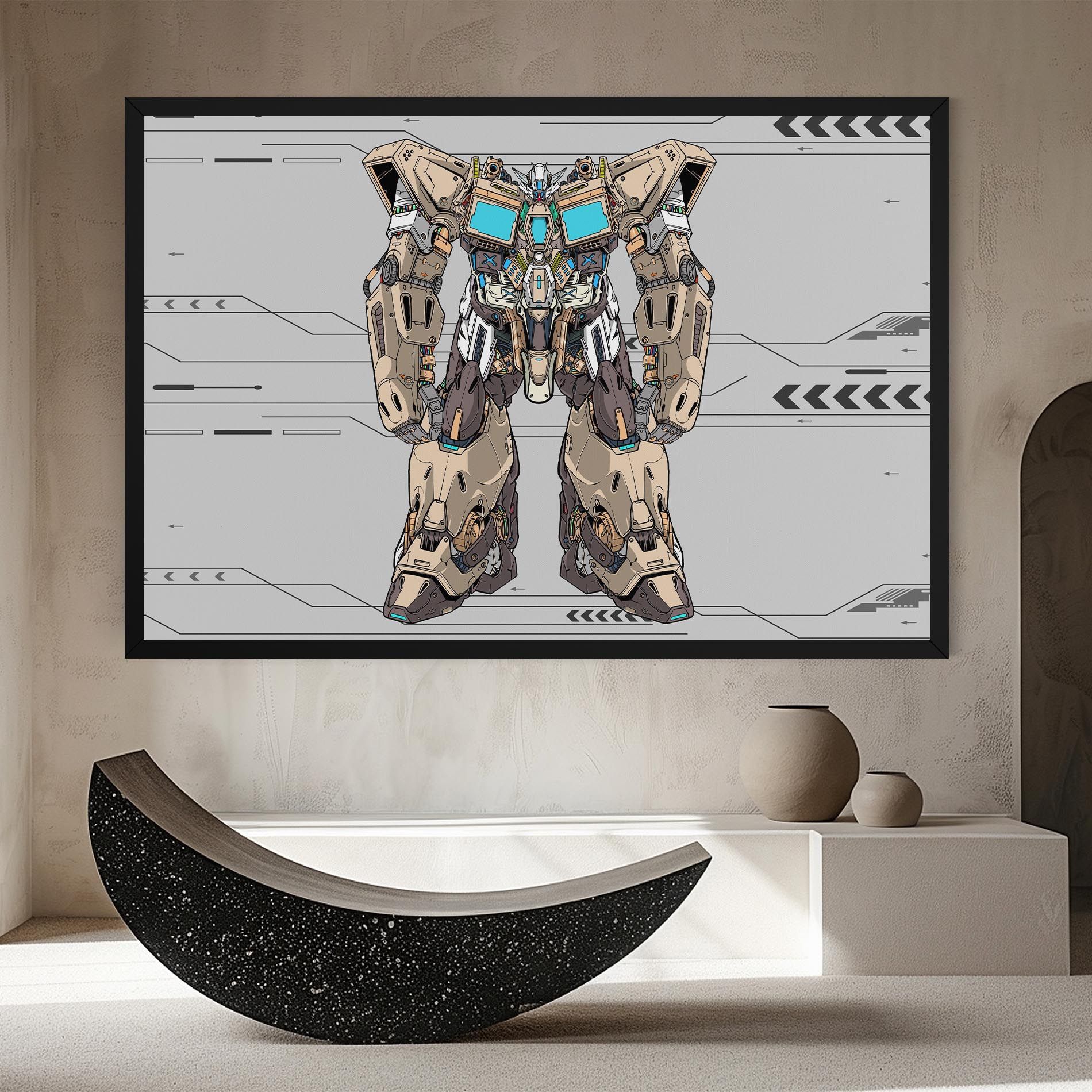 Cream Blue Robot mockup 8