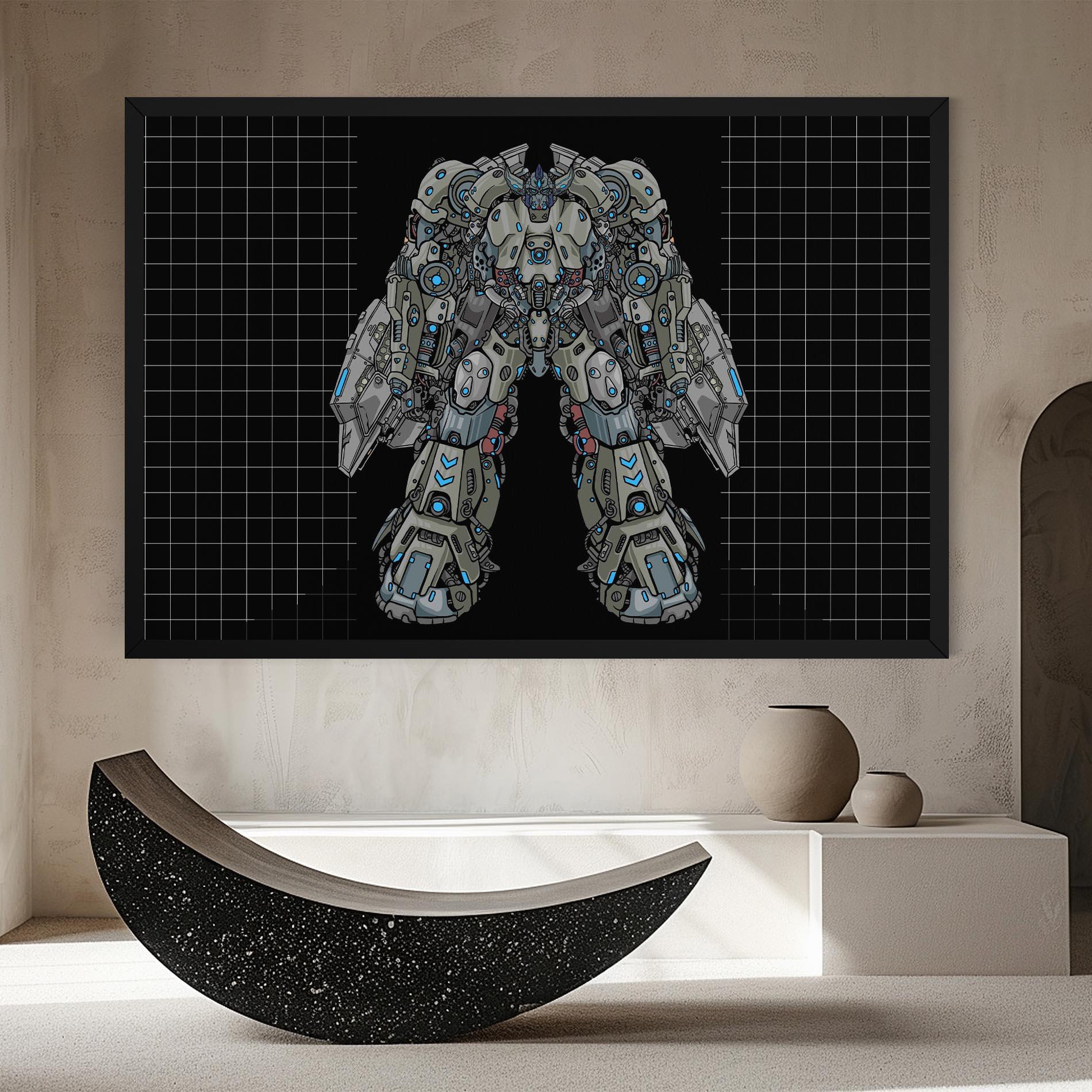 Tablou Canvas Grey Blue Robot mockup 8
