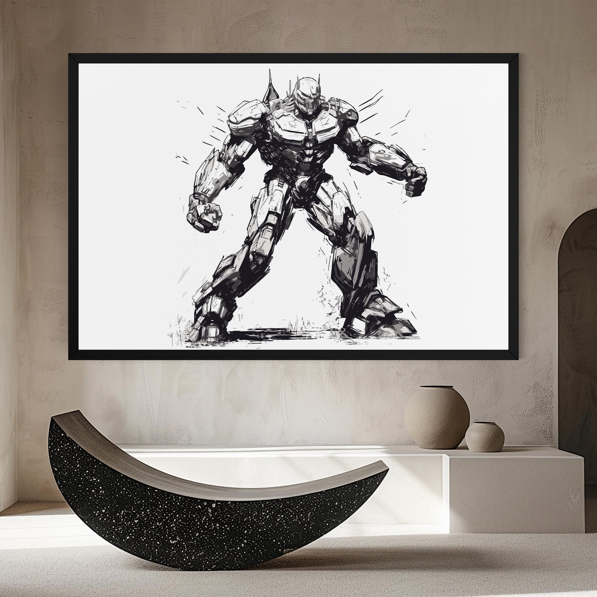 Tablou Canvas Grey White Robot mockup 8