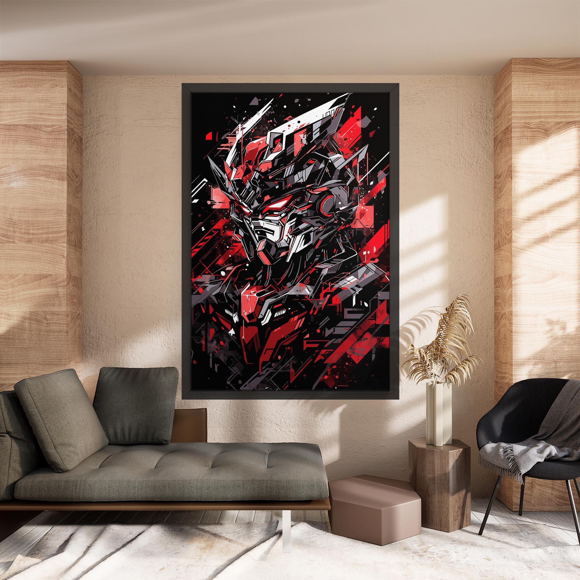 Tablou Canvas Red Grey Robot mockup 8