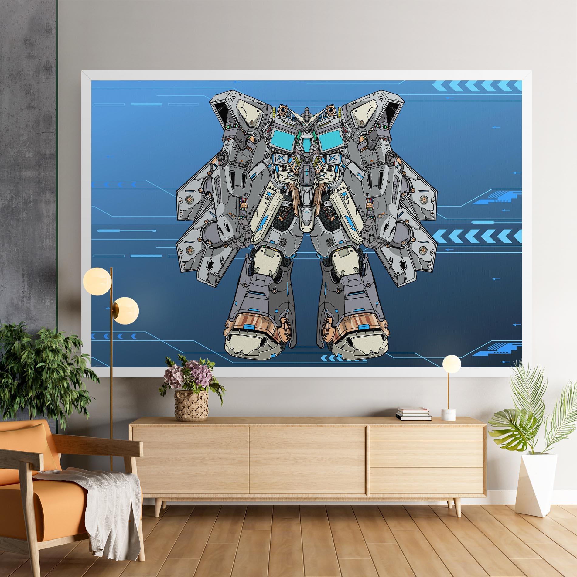 Tablou Canvas Blue Grey Robot mockup 9