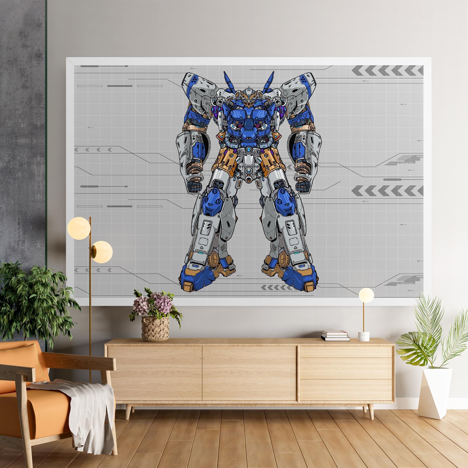 Tablou Canvas Blue Yellow Robot mockup 9