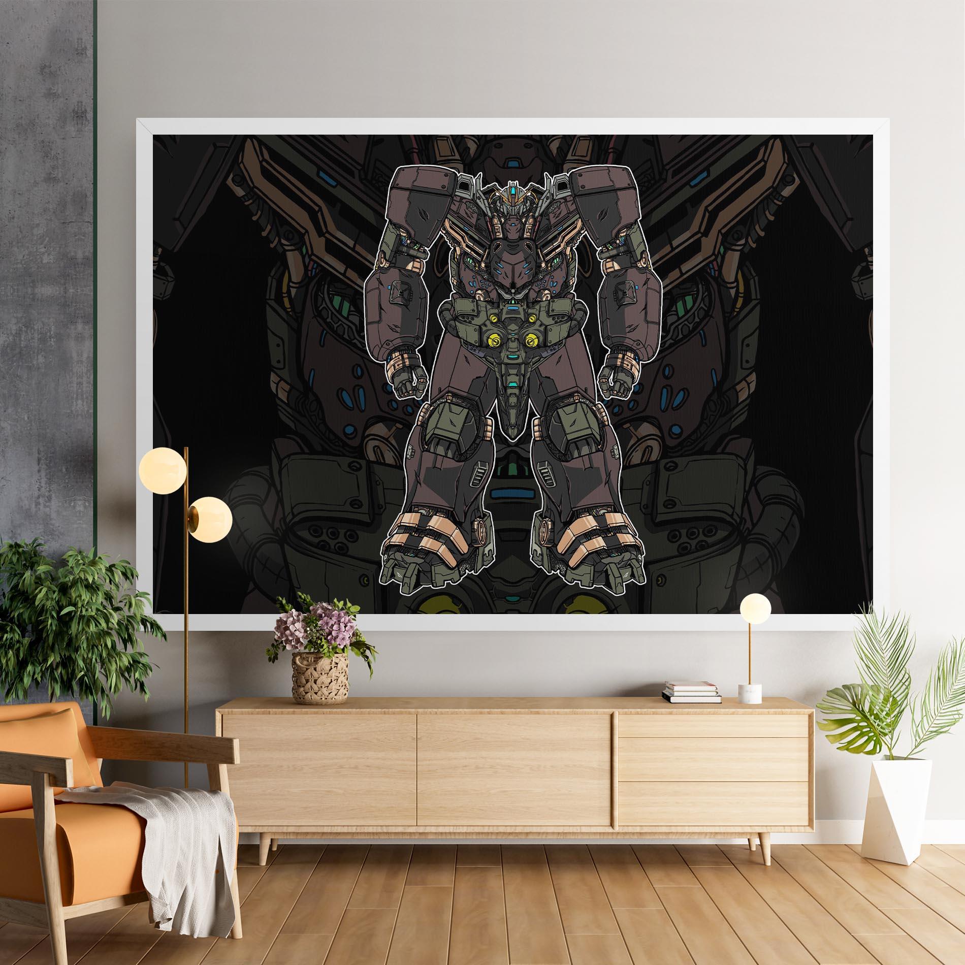 Tablou Canvas Brown Grey Robot mockup 9
