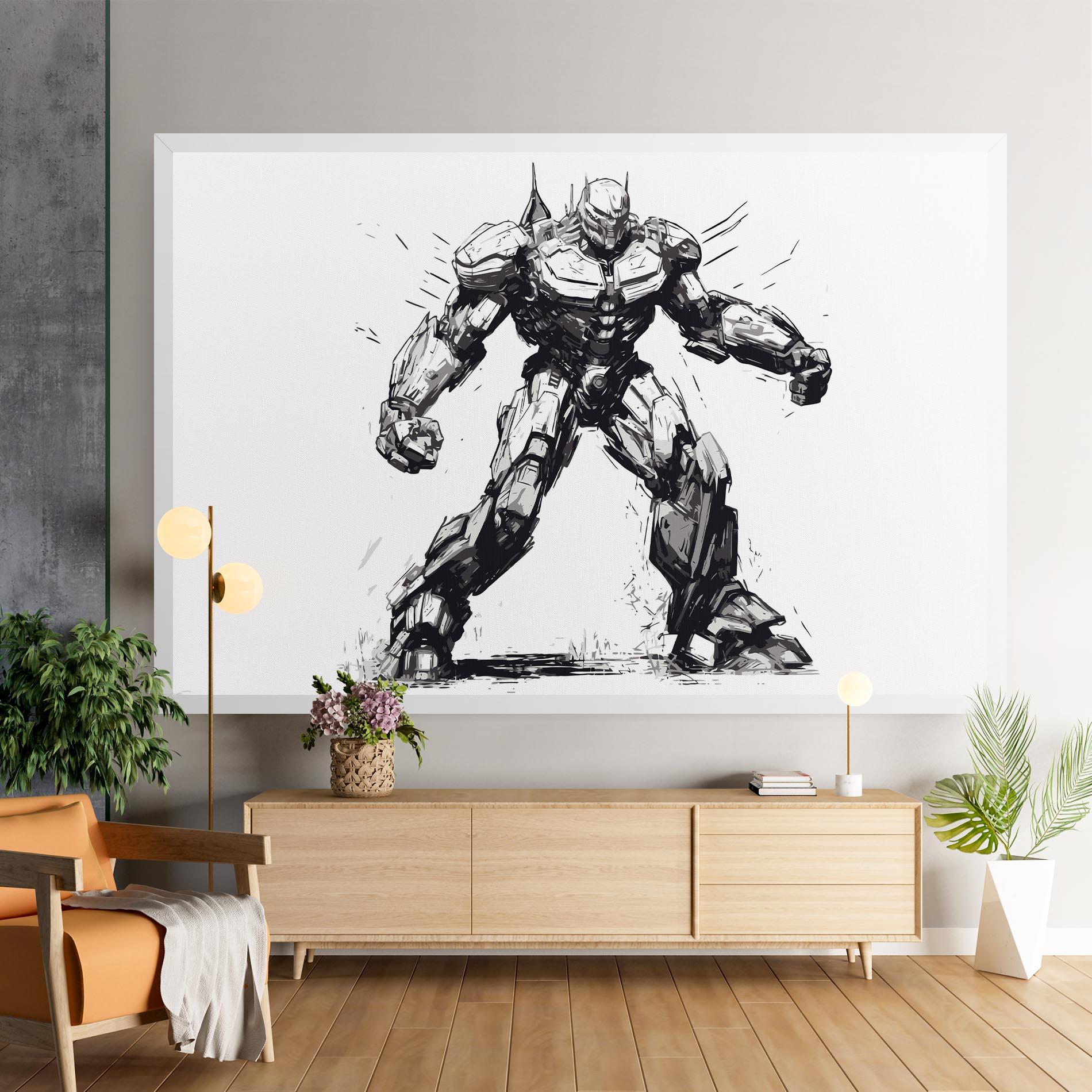 Tablou Canvas Grey White Robot mockup 9