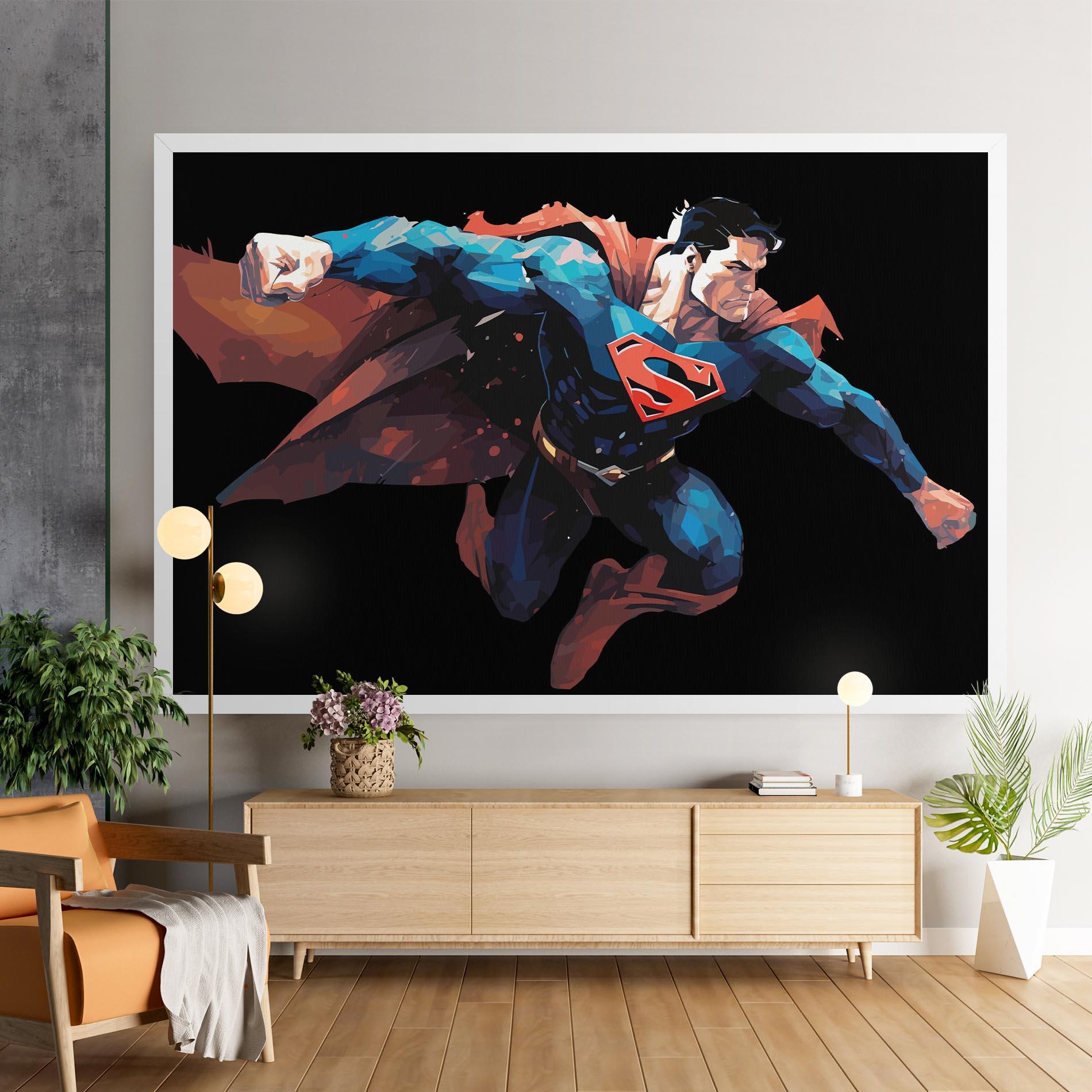 Tablou Canvas Superman Jump mockup 9