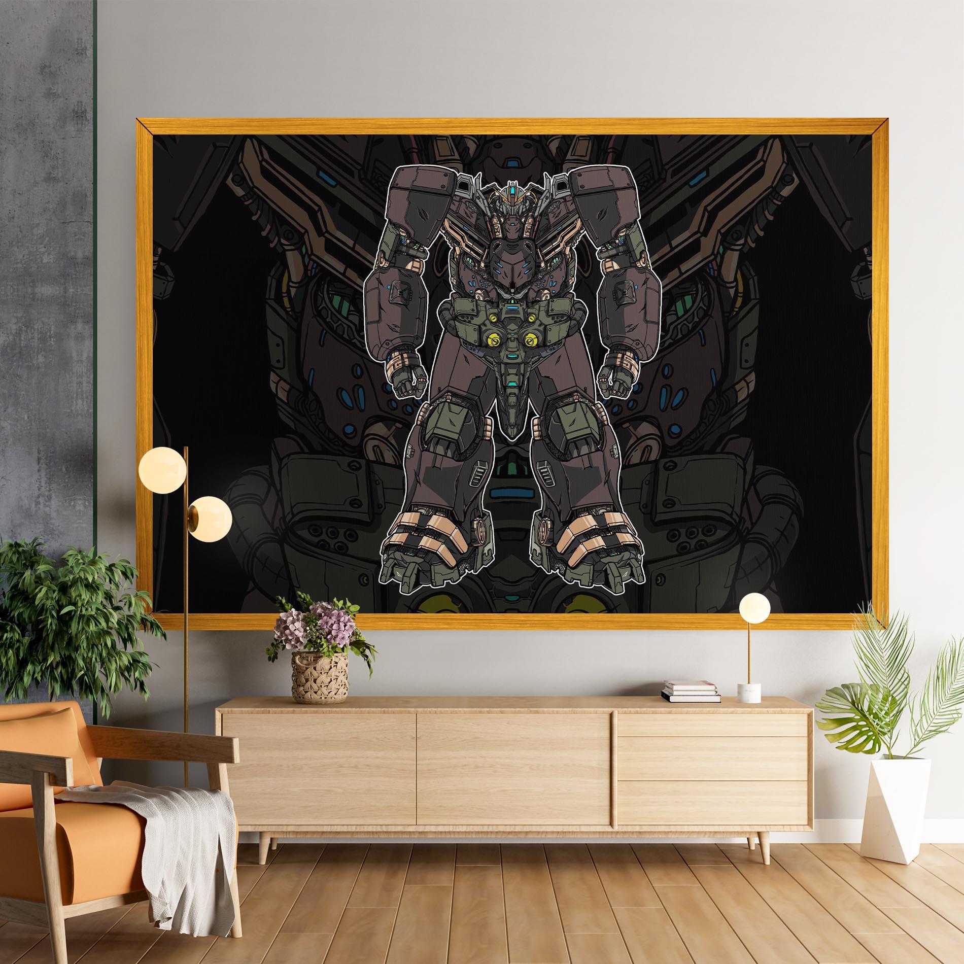 Tablou Canvas Brown Grey Robot mockup 9