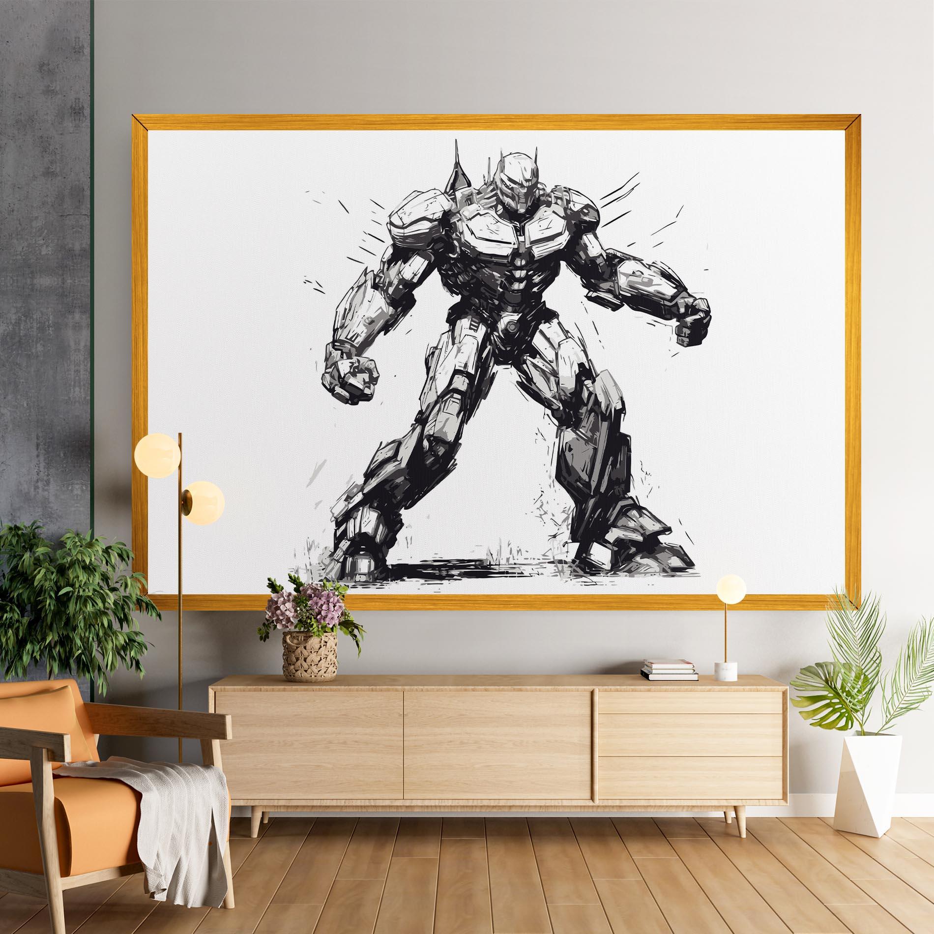Tablou Canvas Grey White Robot mockup 9