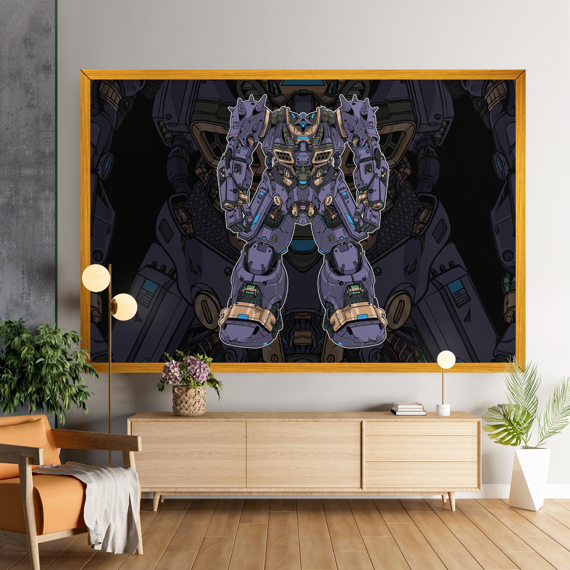 Tablou Canvas Purple Cream Robot mockup 9