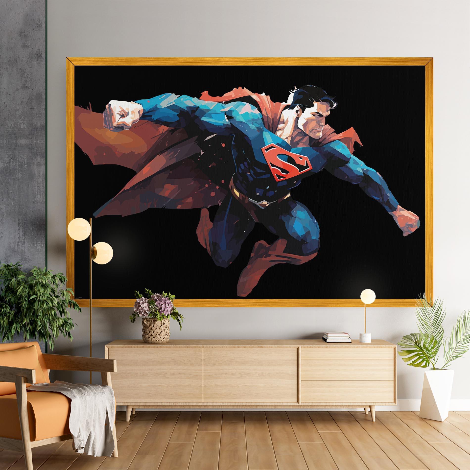 Tablou Canvas Superman Jump mockup 9