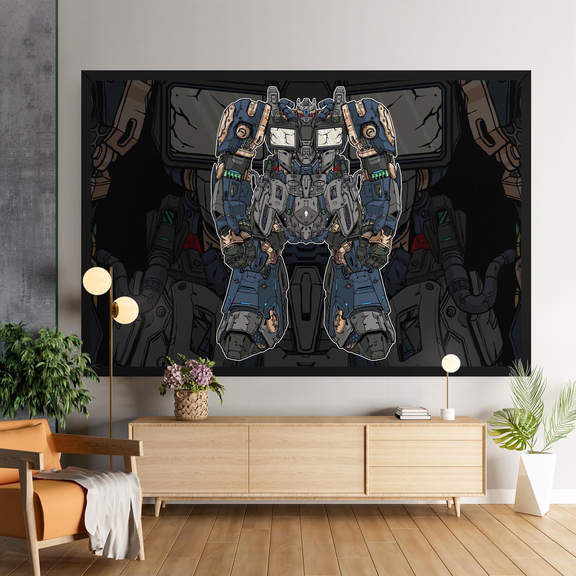 Tablou Canvas Blue Green Robot mockup 9