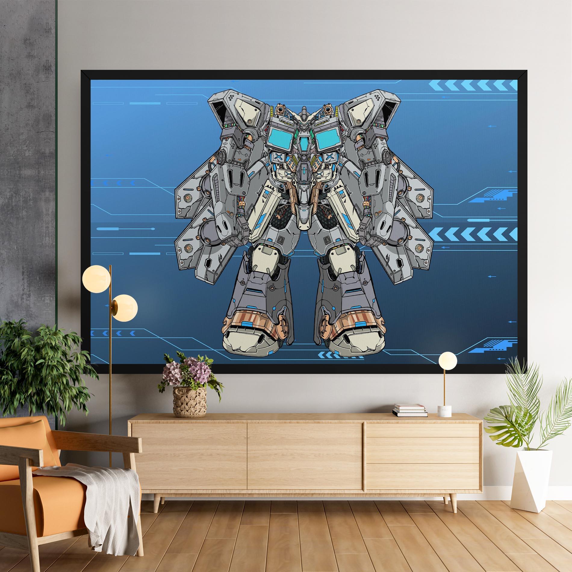 Tablou Canvas Blue Grey Robot mockup 9